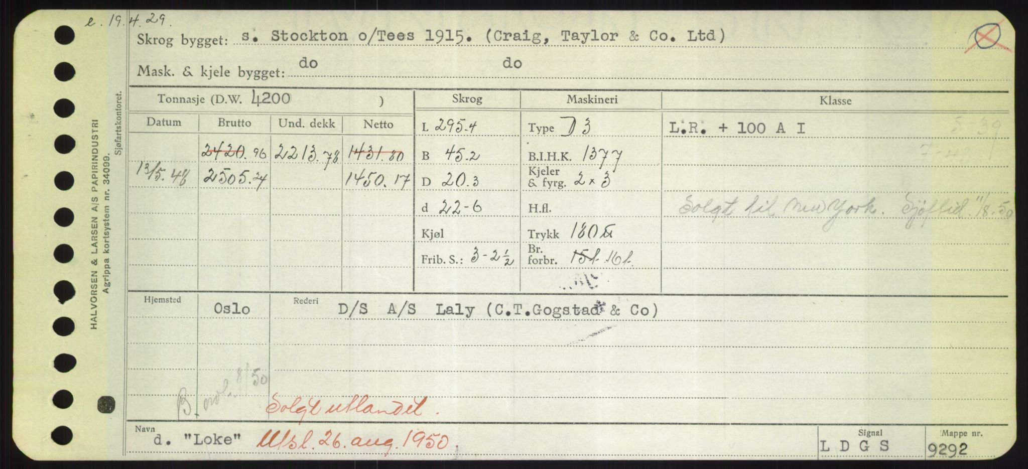 Sjøfartsdirektoratet med forløpere, Skipsmålingen, RA/S-1627/H/Hd/L0023: Fartøy, Lia-Løv, p. 297