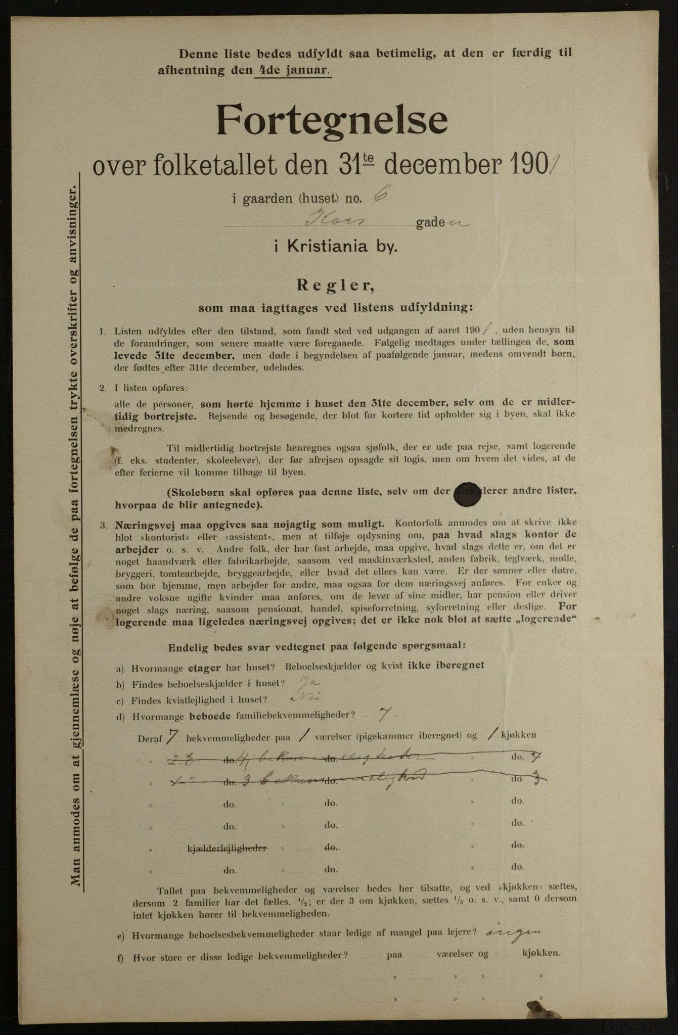 OBA, Municipal Census 1901 for Kristiania, 1901, p. 8273