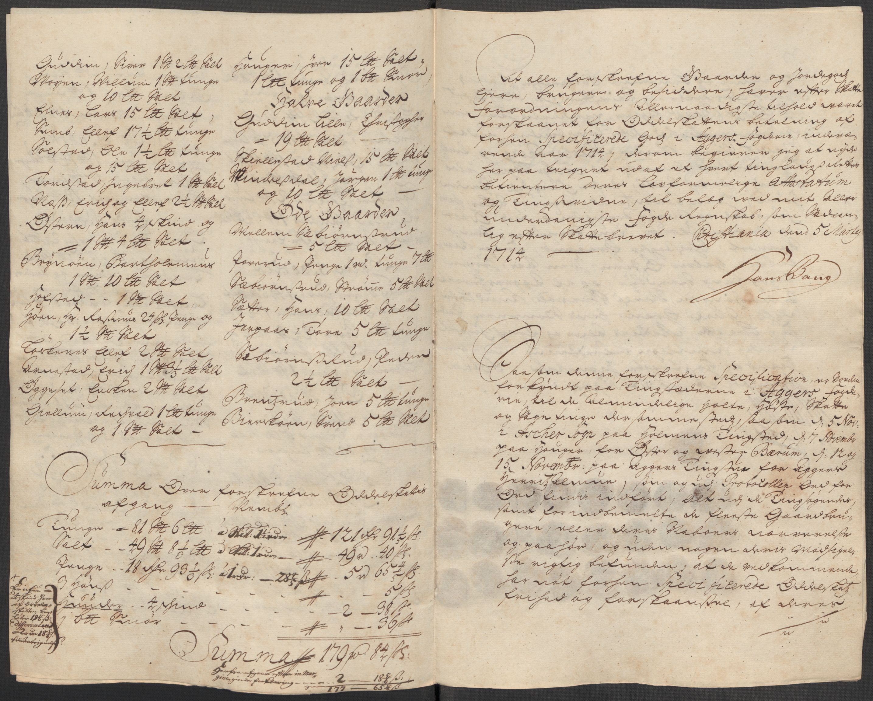 Rentekammeret inntil 1814, Reviderte regnskaper, Fogderegnskap, AV/RA-EA-4092/R10/L0451: Fogderegnskap Aker og Follo, 1713-1714, p. 422