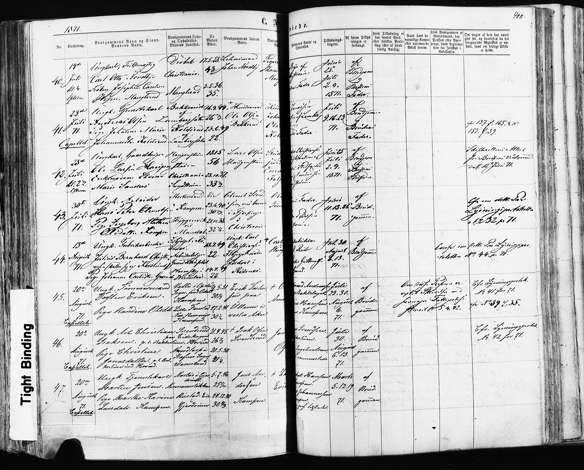 Østre Aker prestekontor Kirkebøker, SAO/A-10840/F/Fa/L0003: Parish register (official) no. I 3, 1869-1875, p. 400