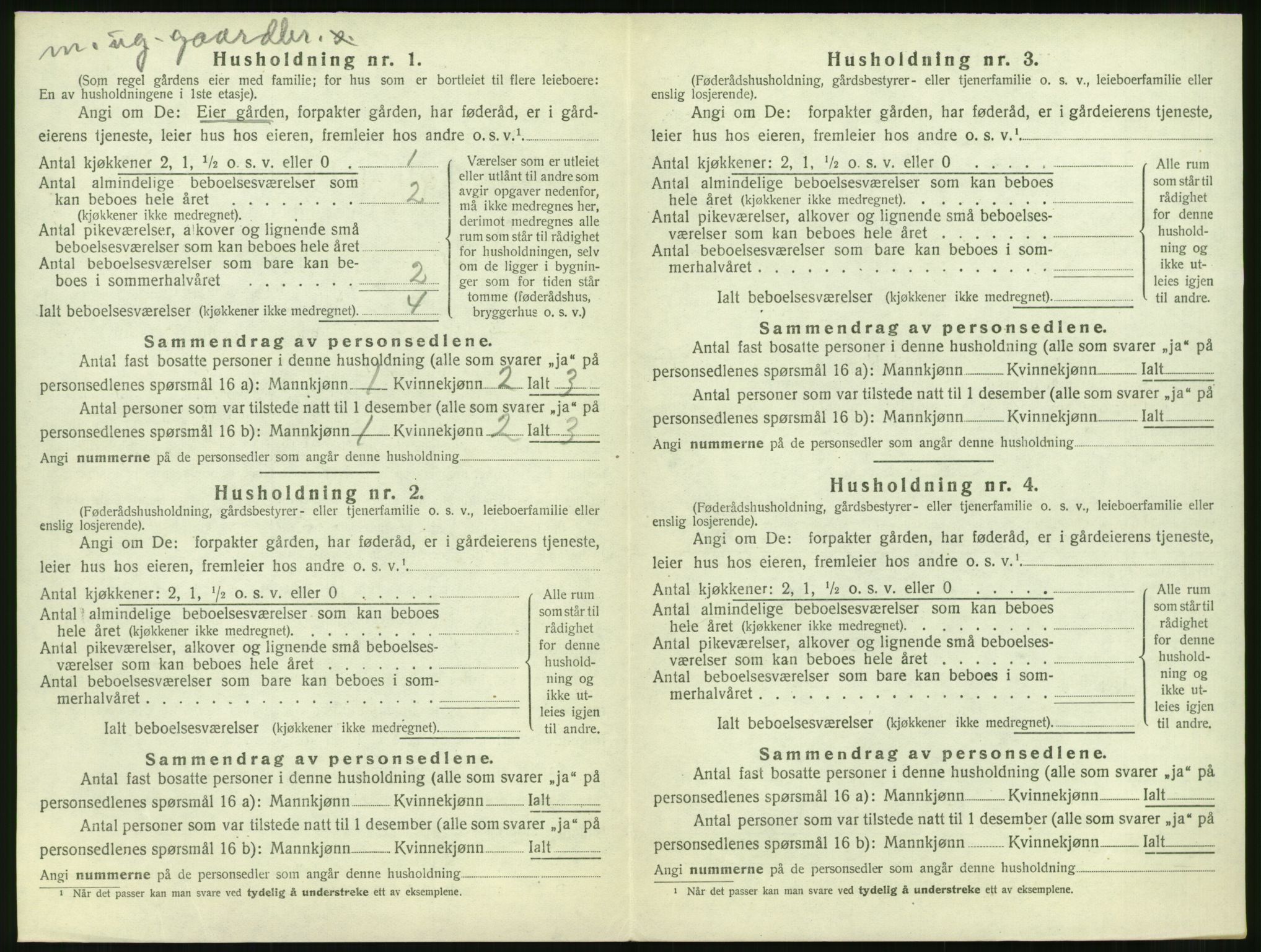 SAT, 1920 census for Vatne, 1920, p. 163