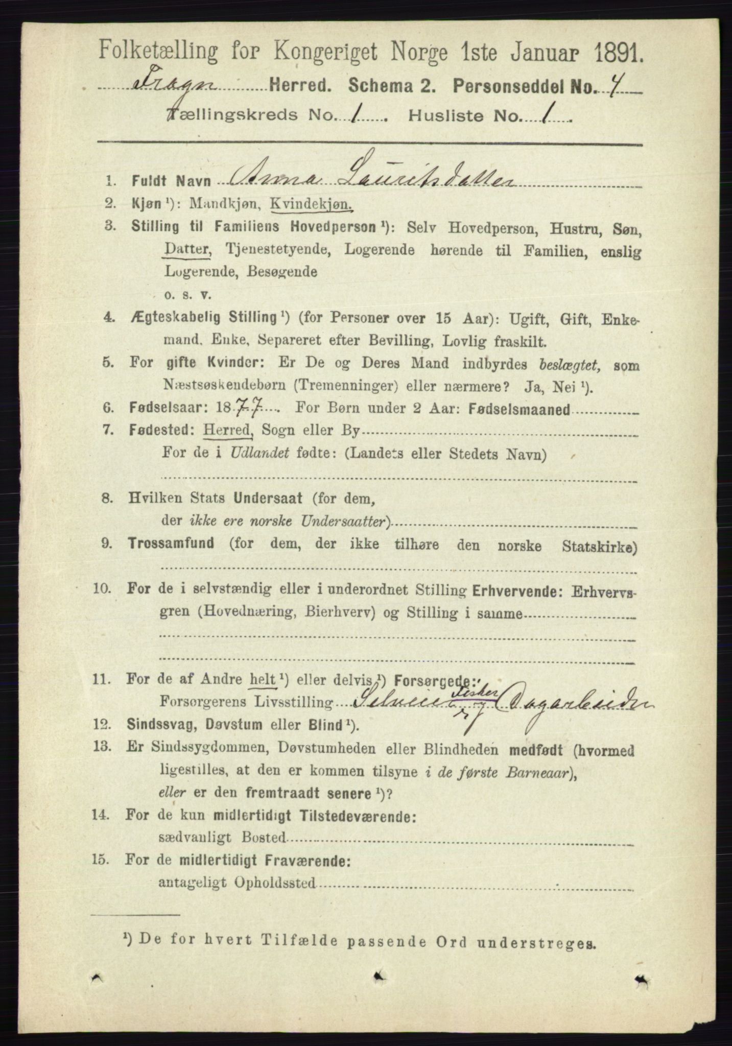 RA, 1891 census for 0215 Frogn, 1891, p. 137