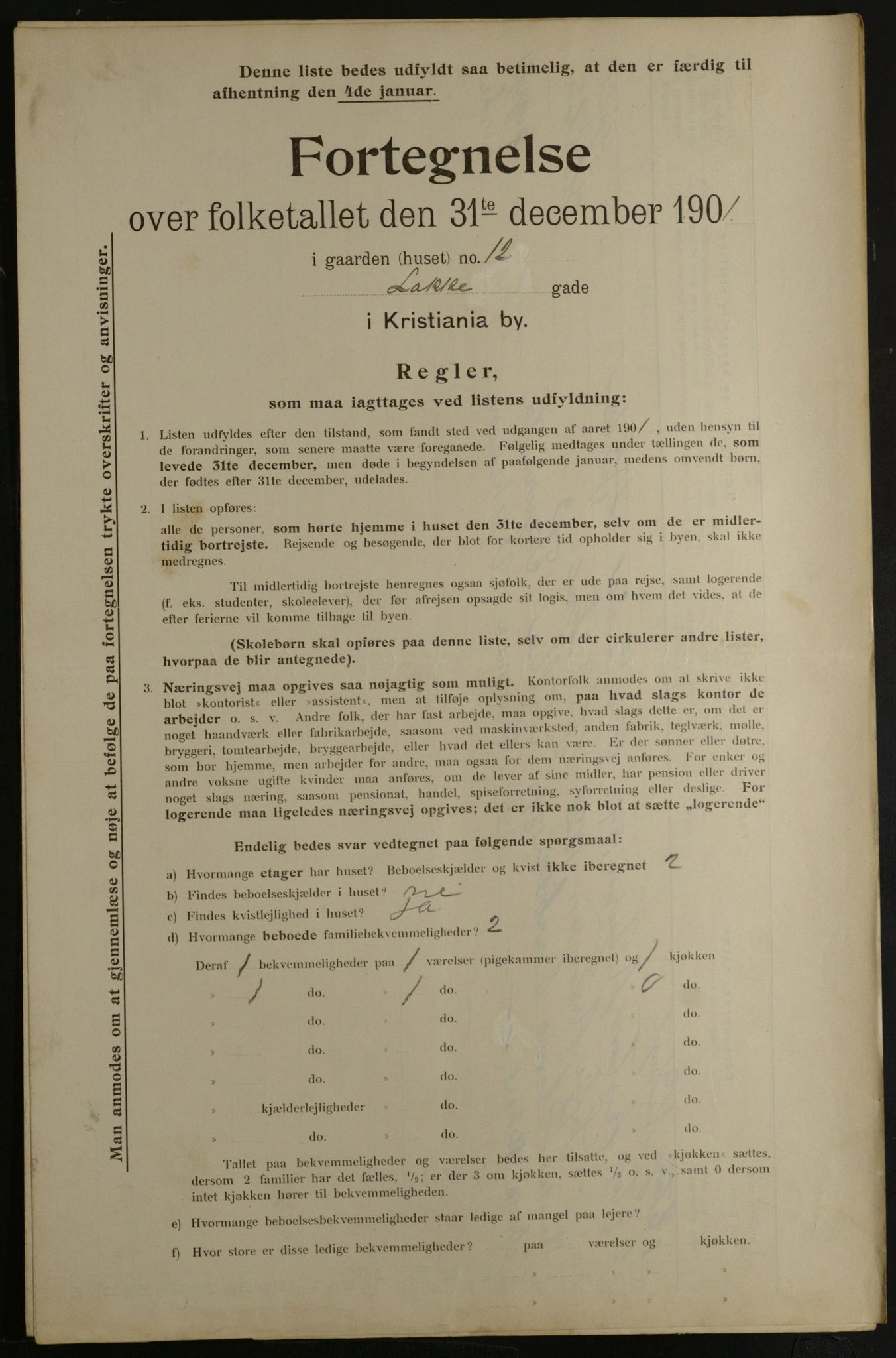 OBA, Municipal Census 1901 for Kristiania, 1901, p. 8540