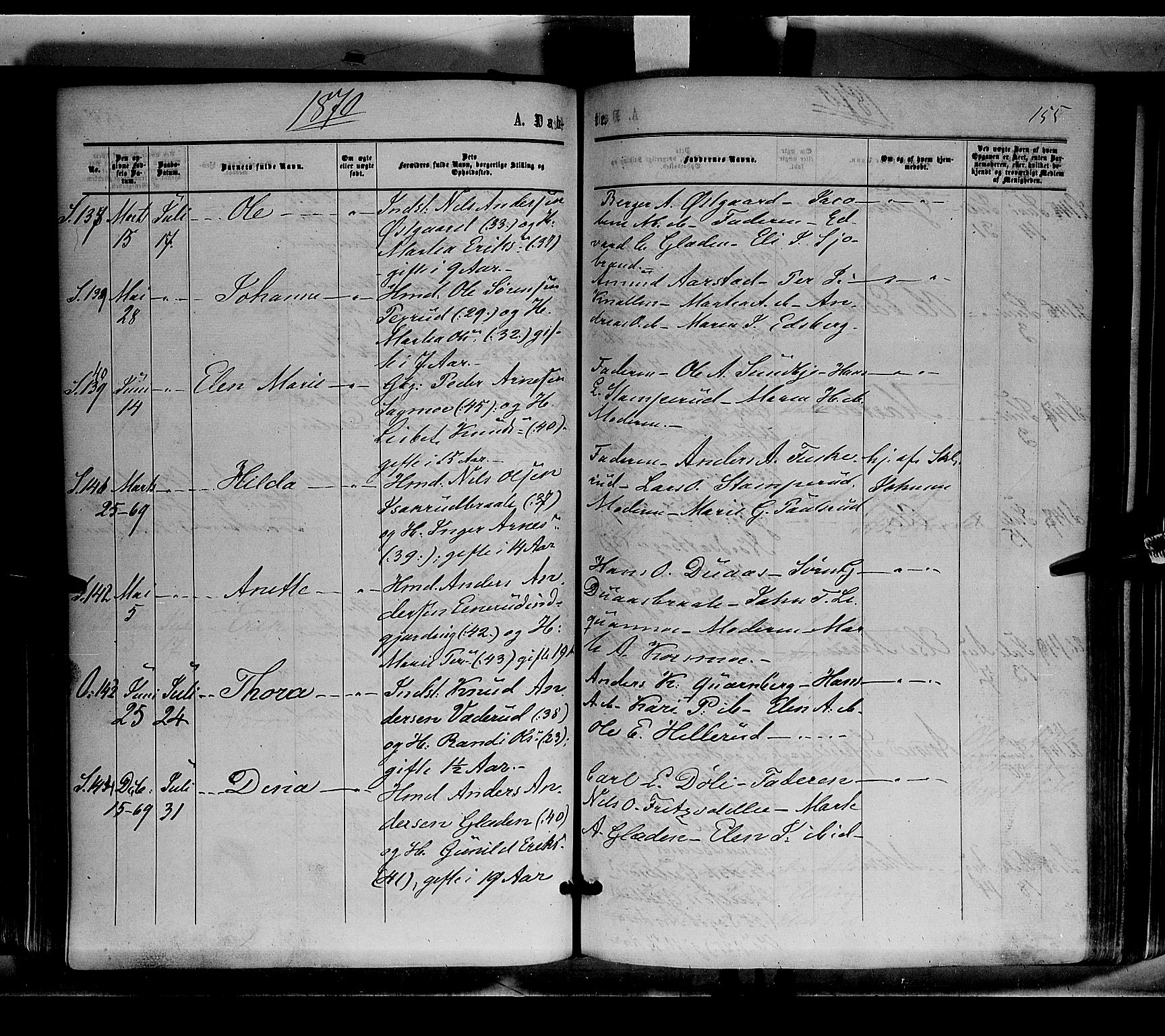 Sør-Odal prestekontor, SAH/PREST-030/H/Ha/Haa/L0003: Parish register (official) no. 3, 1864-1870, p. 155