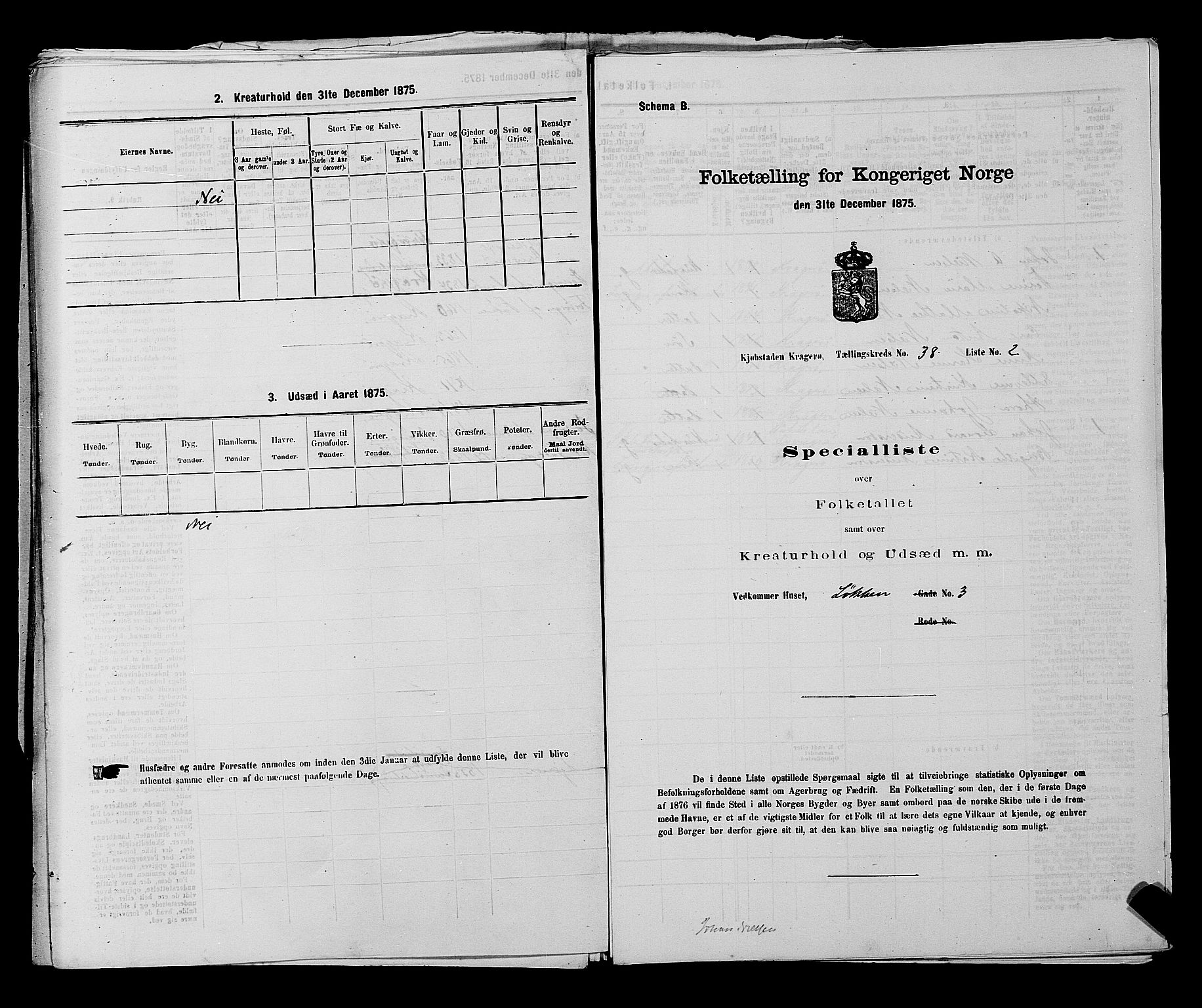 SAKO, 1875 census for 0801P Kragerø, 1875, p. 829