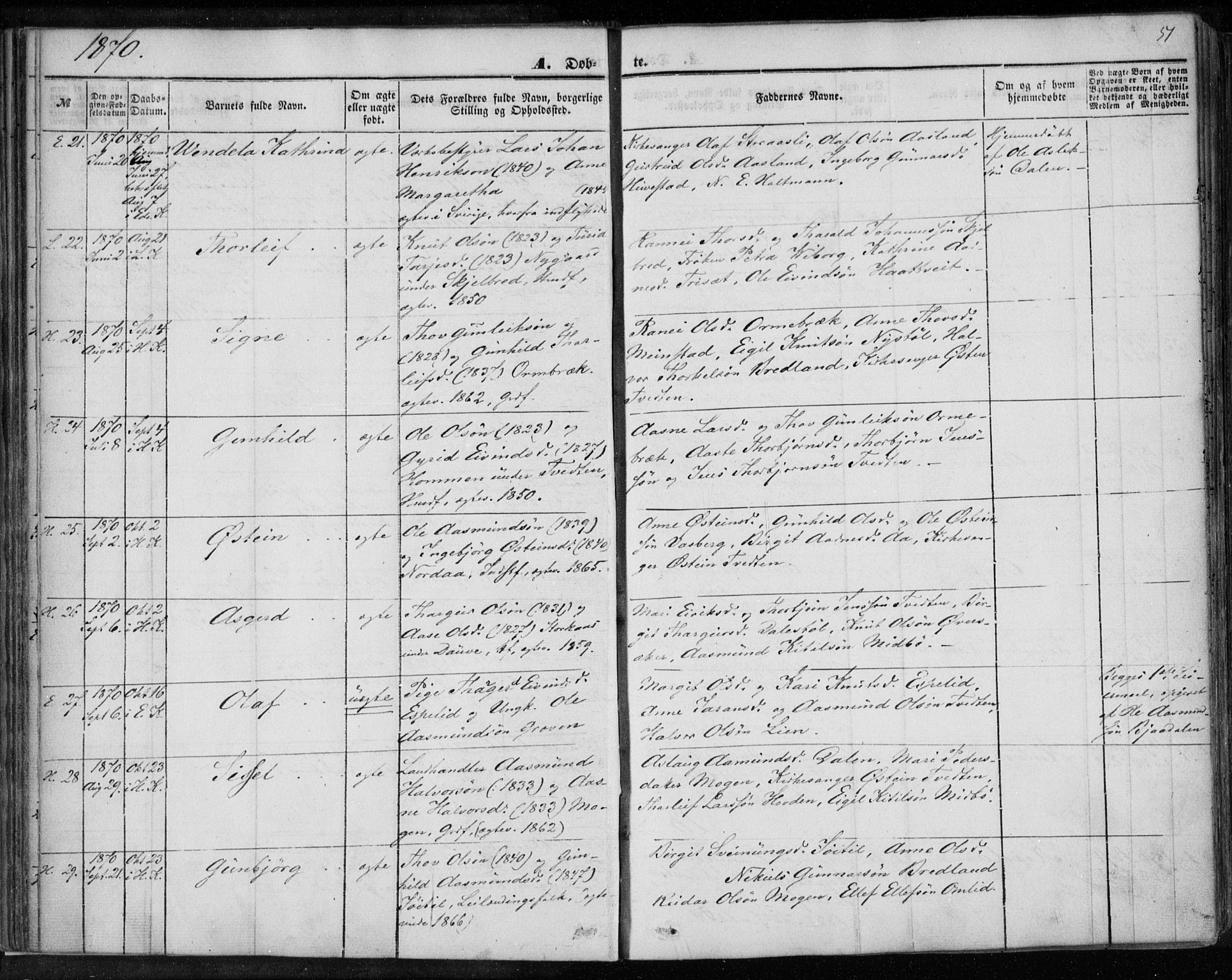 Lårdal kirkebøker, SAKO/A-284/F/Fa/L0006: Parish register (official) no. I 6, 1861-1886, p. 51