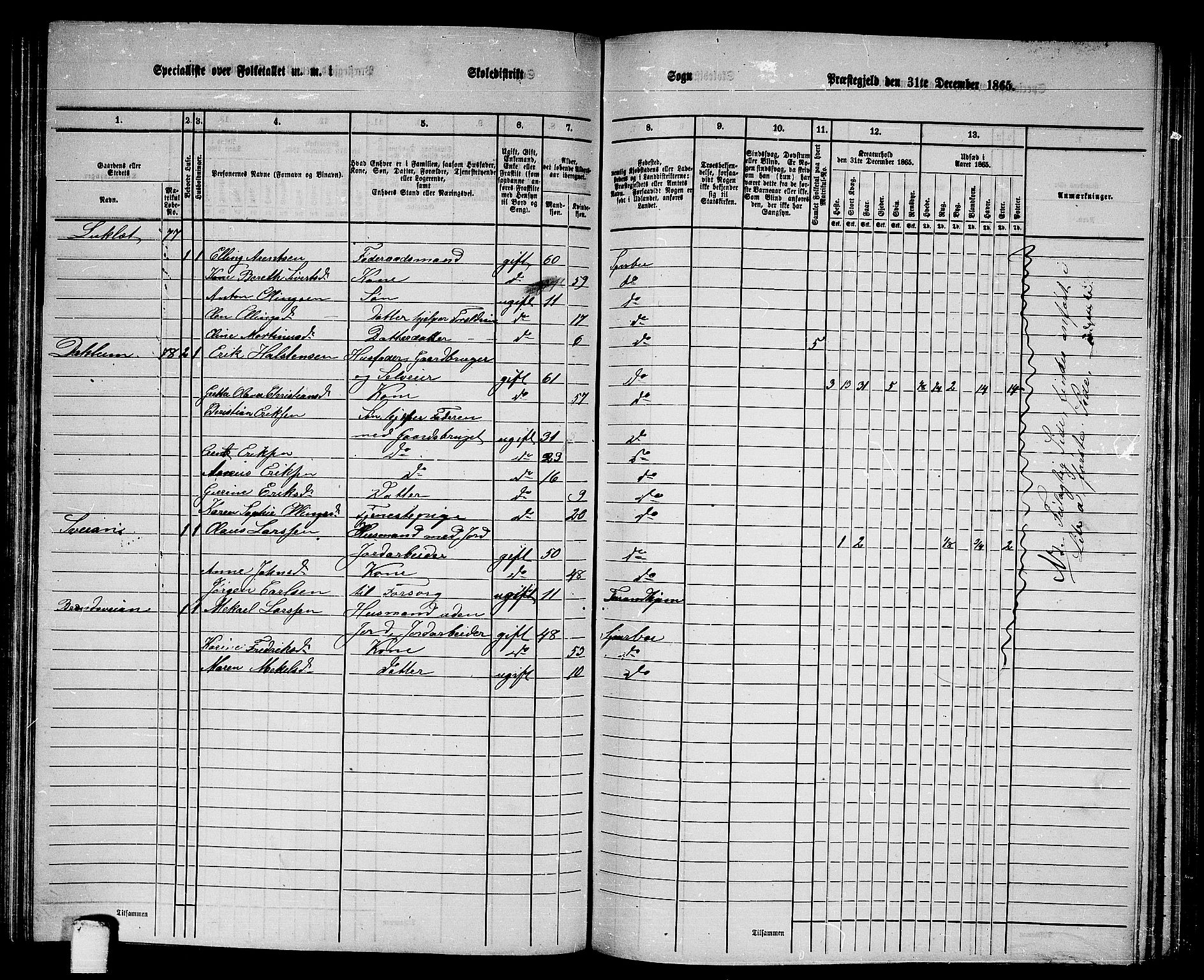 RA, 1865 census for Sparbu, 1865, p. 120