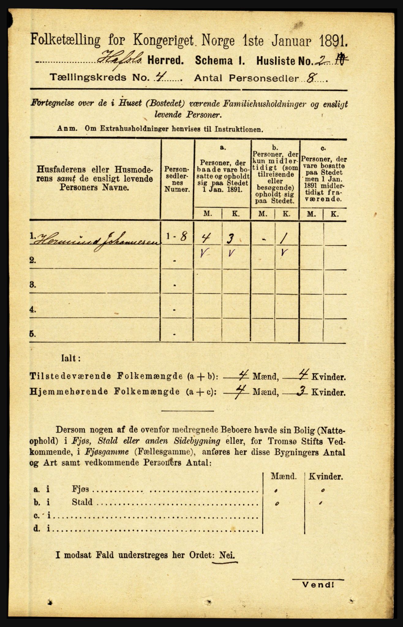 RA, 1891 census for 1425 Hafslo, 1891, p. 1517