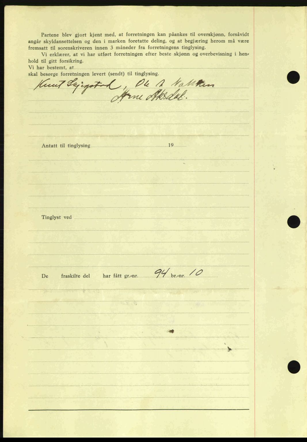 Romsdal sorenskriveri, AV/SAT-A-4149/1/2/2C: Mortgage book no. A13, 1942-1943, Diary no: : 2222/1942