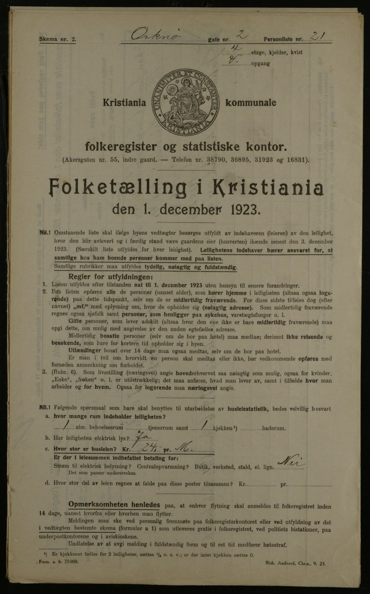 OBA, Municipal Census 1923 for Kristiania, 1923, p. 83844