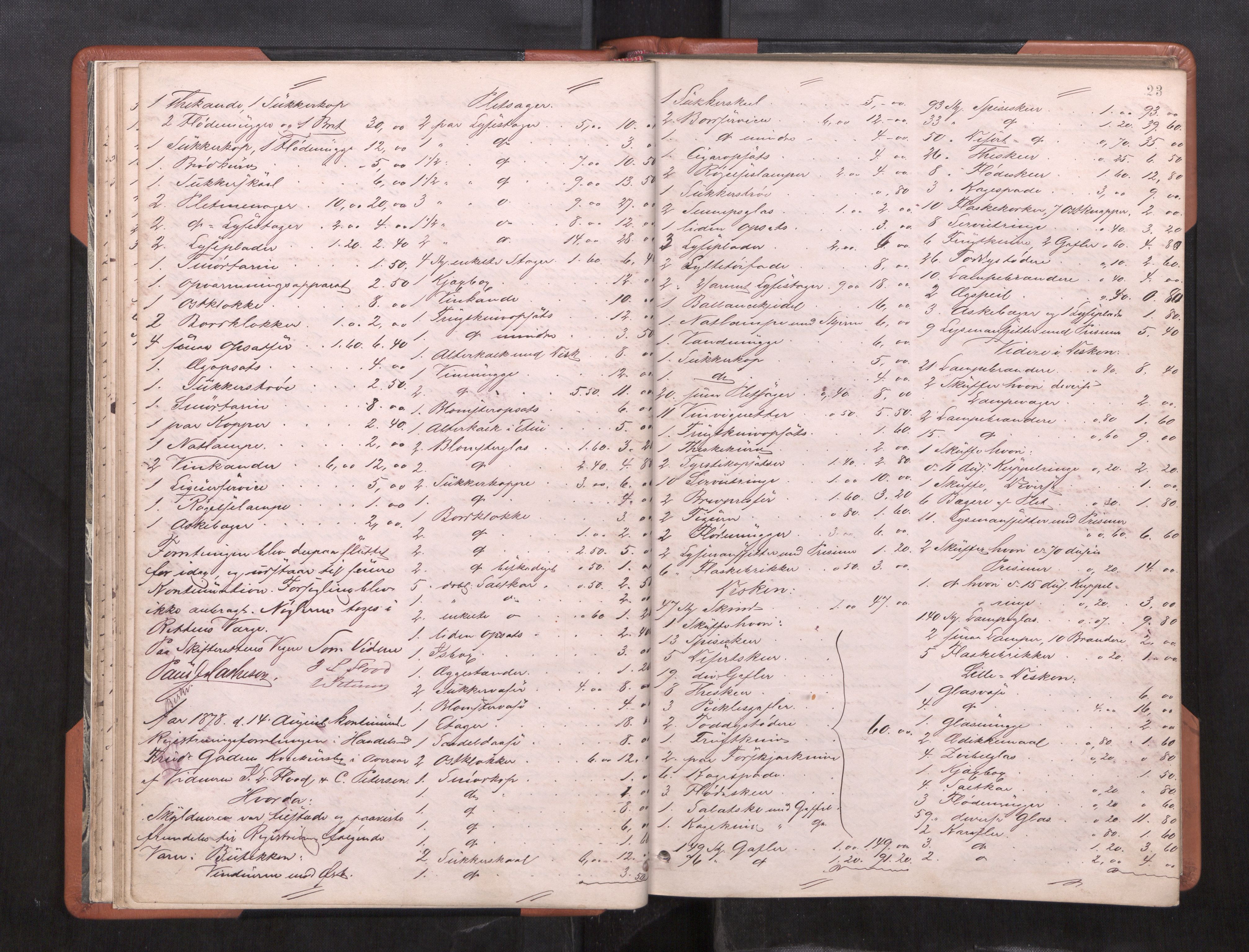 Trondheim byfogd, AV/SAT-A-0003/1/3/3C/L0009: Skifteregistreringsprotokoll (u/ register), 1878-1885, p. 23