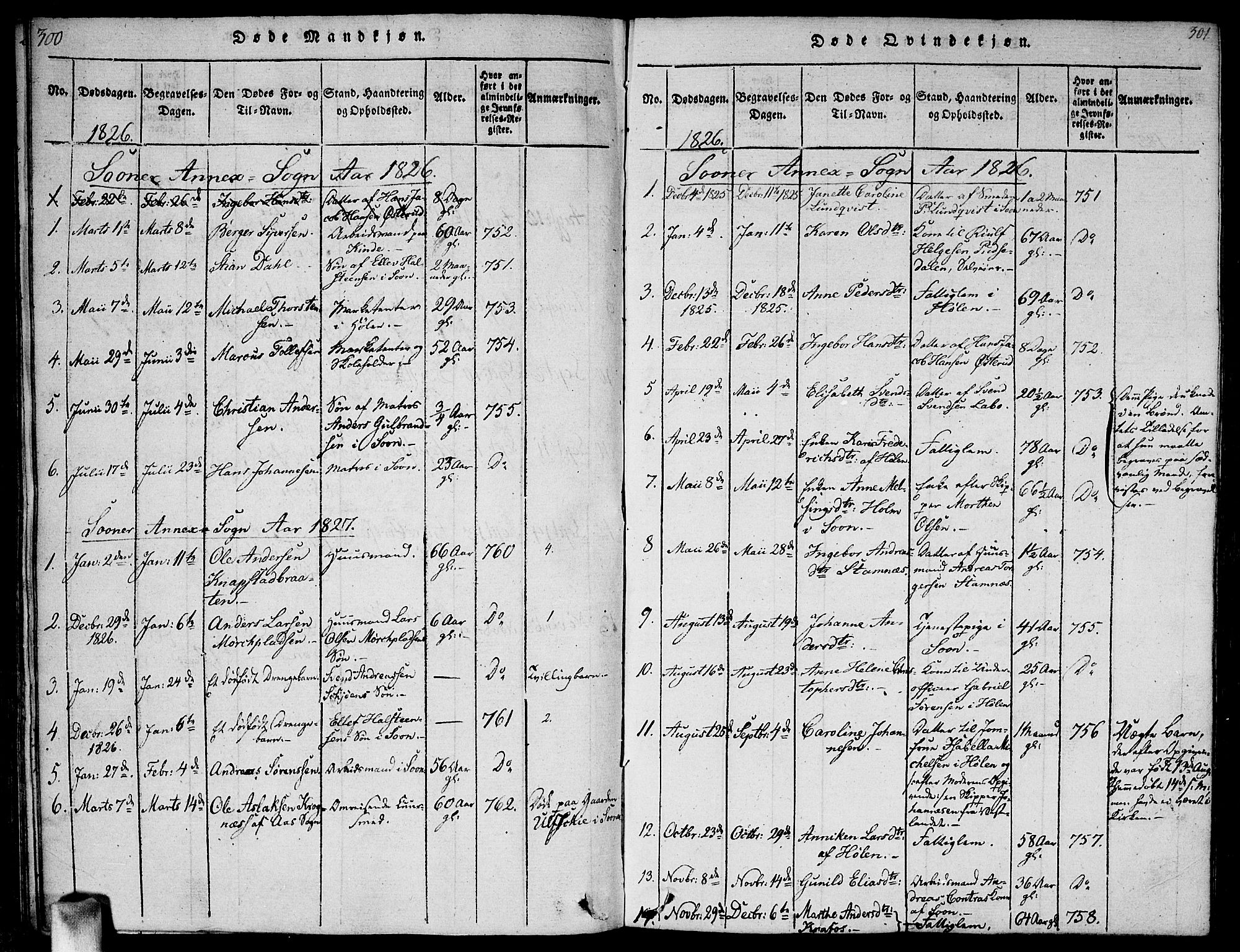 Vestby prestekontor Kirkebøker, SAO/A-10893/G/Ga/L0001: Parish register (copy) no. I 1, 1814-1827, p. 300-301
