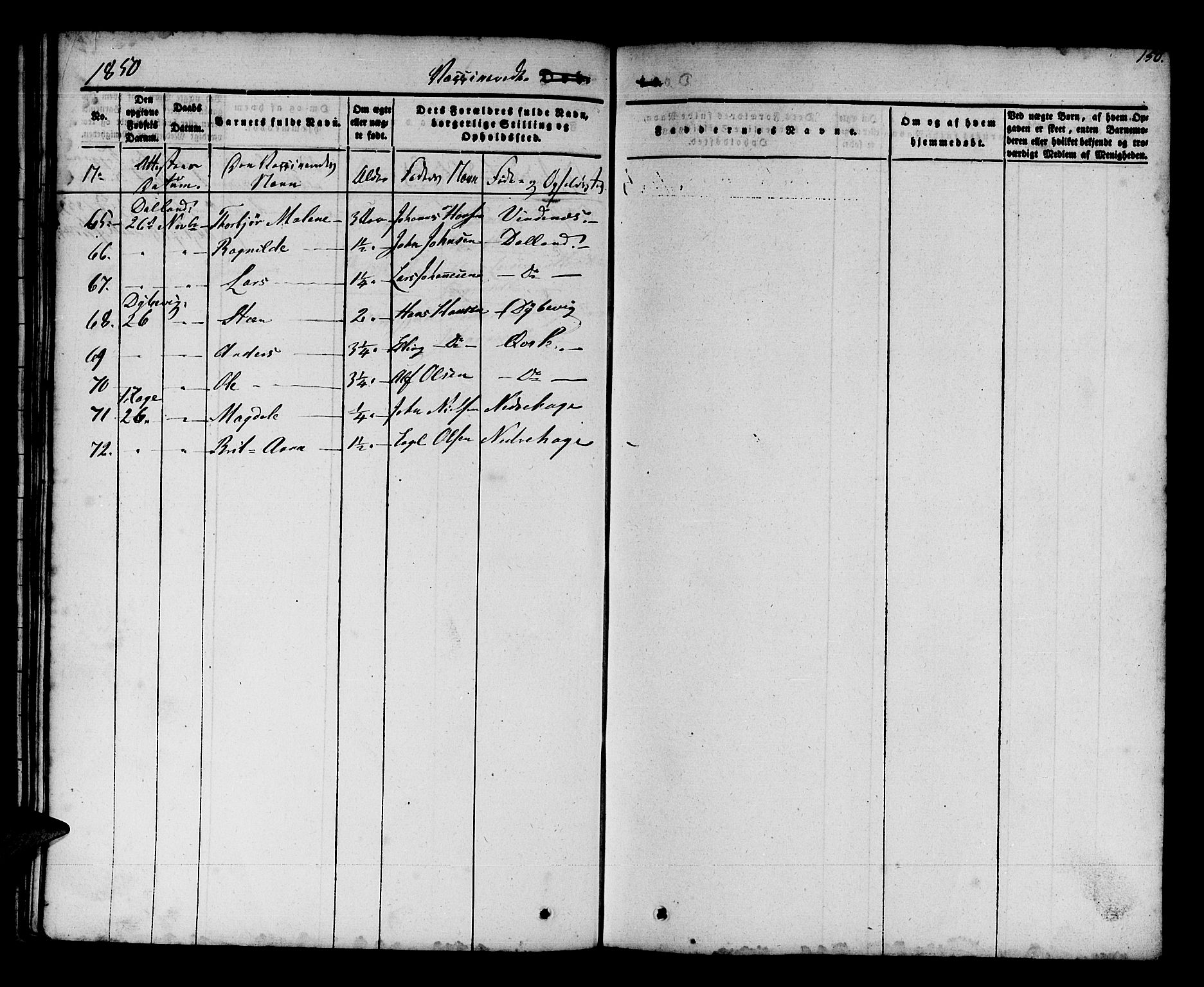Os sokneprestembete, SAB/A-99929: Parish register (official) no. A 15, 1839-1851, p. 150