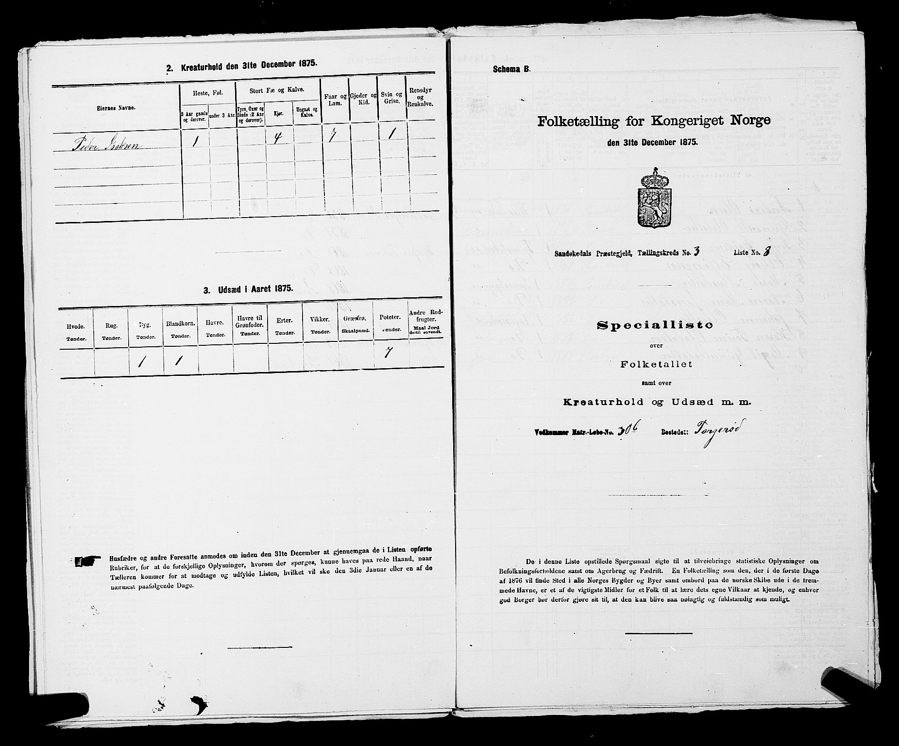 SAKO, 1875 census for 0816P Sannidal, 1875, p. 240