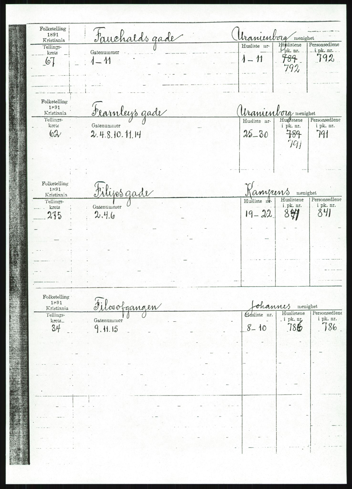 RA, 1891 census for 0301 Kristiania, 1891, p. 29