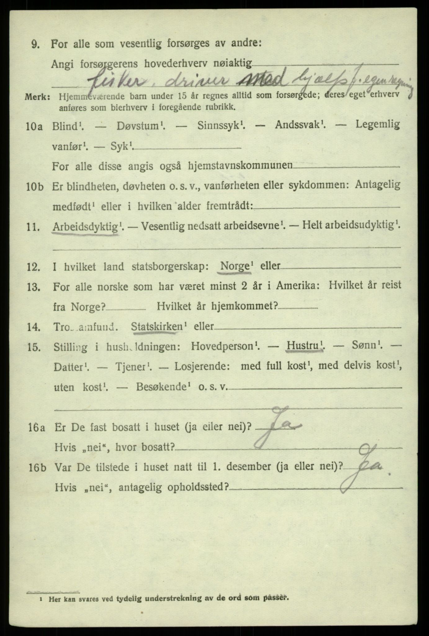 SAB, 1920 census for Sund, 1920, p. 6046