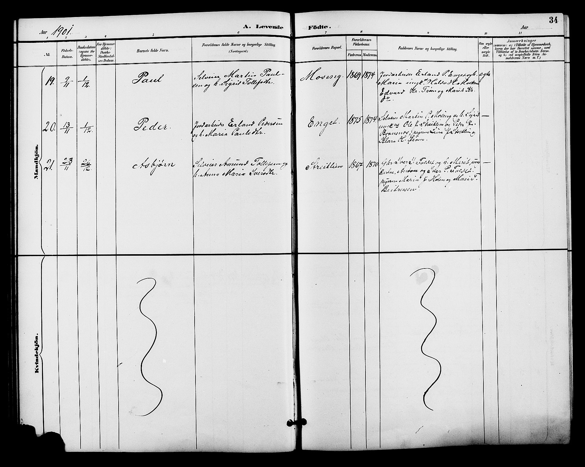 Alvdal prestekontor, AV/SAH-PREST-060/H/Ha/Hab/L0004: Parish register (copy) no. 4, 1894-1910, p. 34