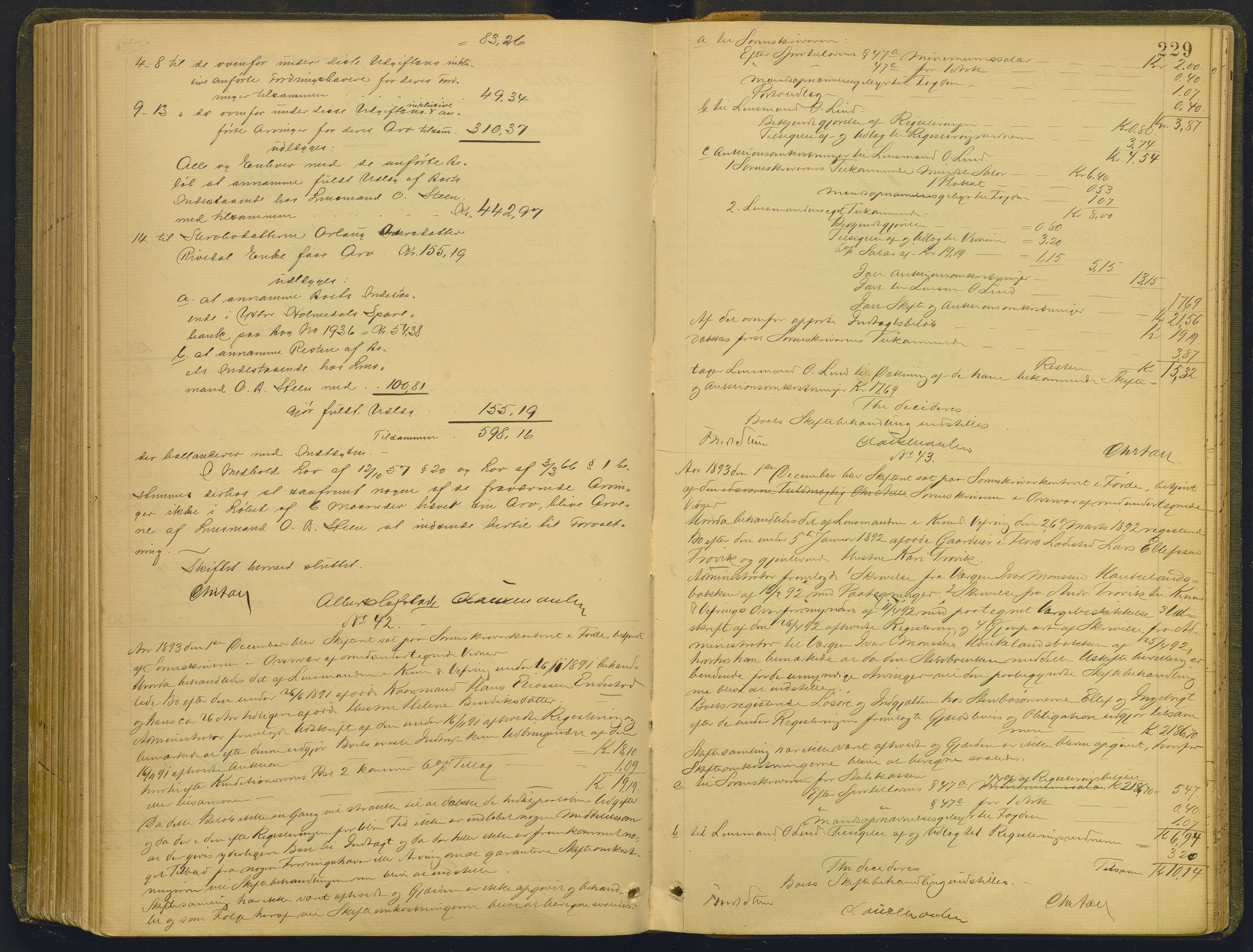 Sunnfjord tingrett, AV/SAB-A-3201/1/H/Hd/L0007: Skifteutlodningsprotokoll, 1889-1894, p. 228b-229a