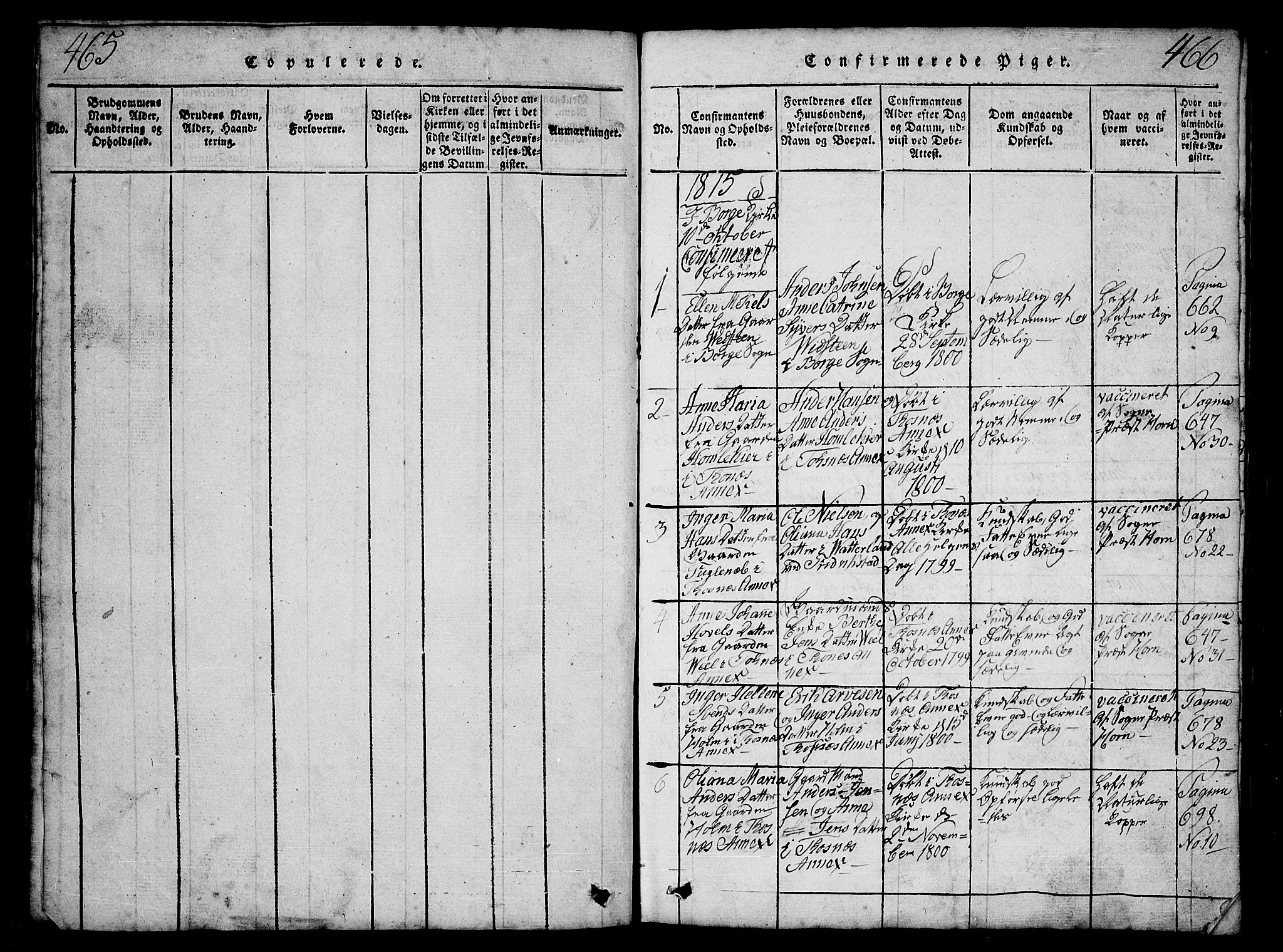 Borge prestekontor Kirkebøker, AV/SAO-A-10903/G/Ga/L0001: Parish register (copy) no.  I 1, 1815-1835, p. 465-466