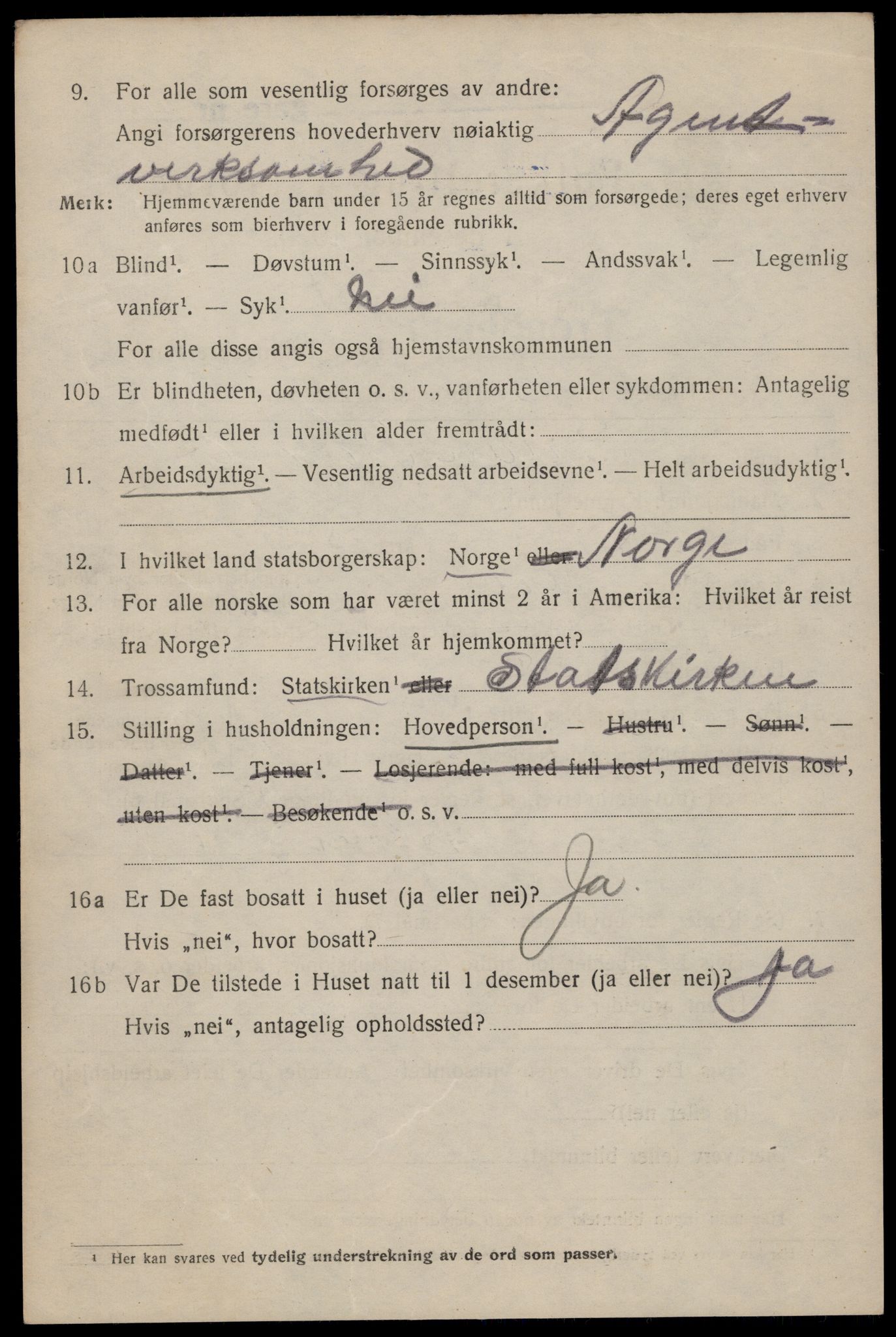 SAT, 1920 census for Trondheim, 1920, p. 121843