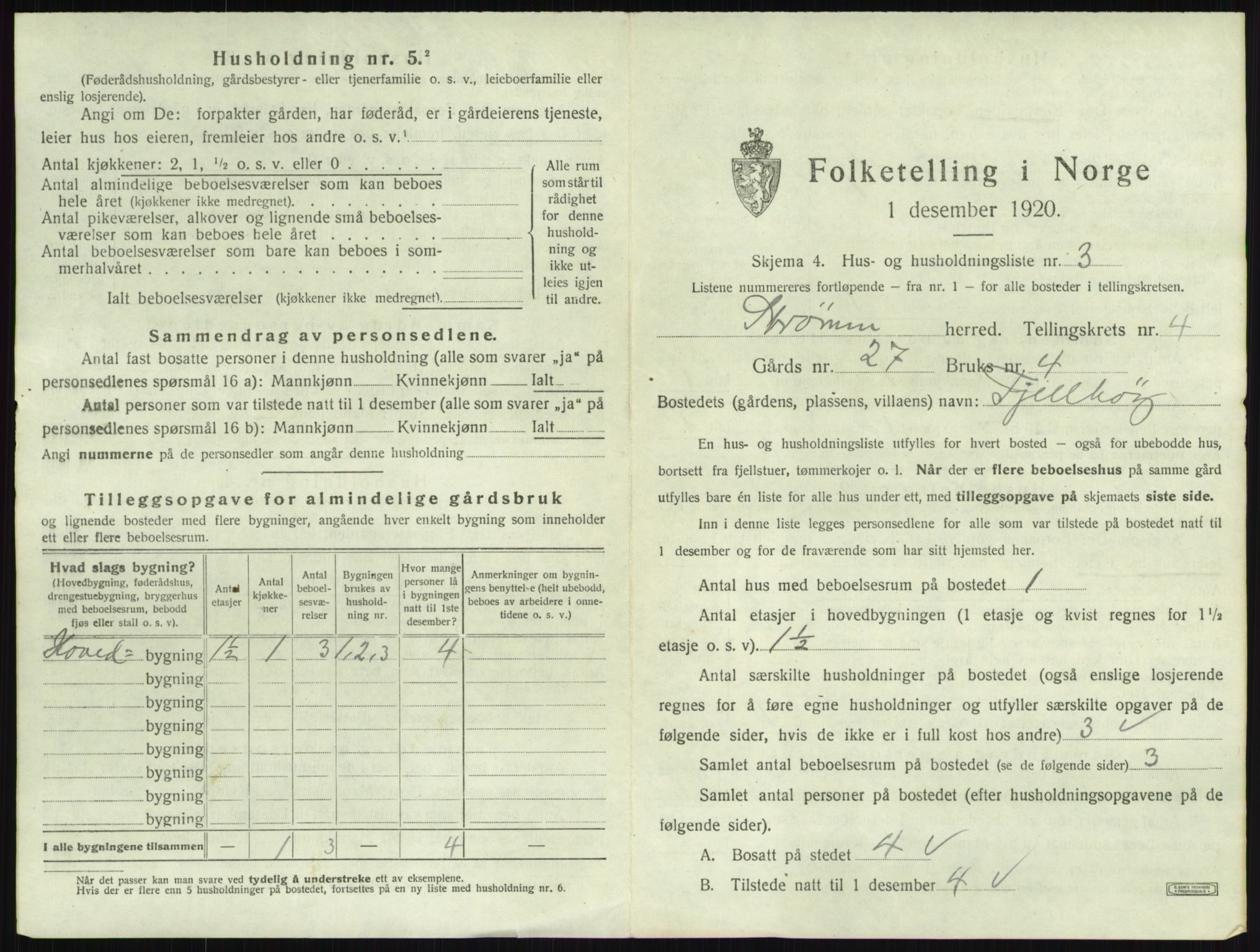 SAKO, 1920 census for Strømm, 1920, p. 435