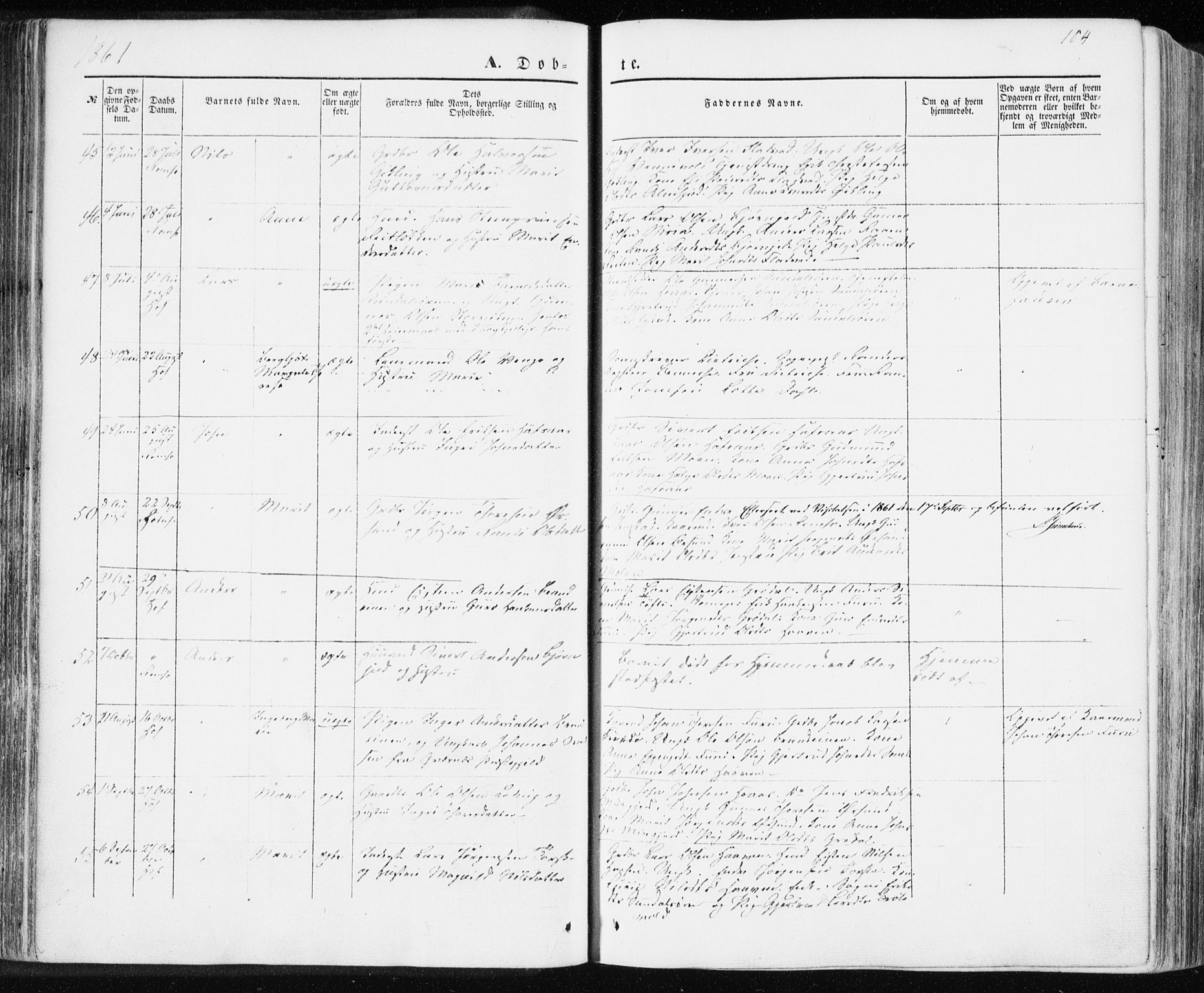 Ministerialprotokoller, klokkerbøker og fødselsregistre - Møre og Romsdal, AV/SAT-A-1454/590/L1013: Parish register (official) no. 590A05, 1847-1877, p. 104