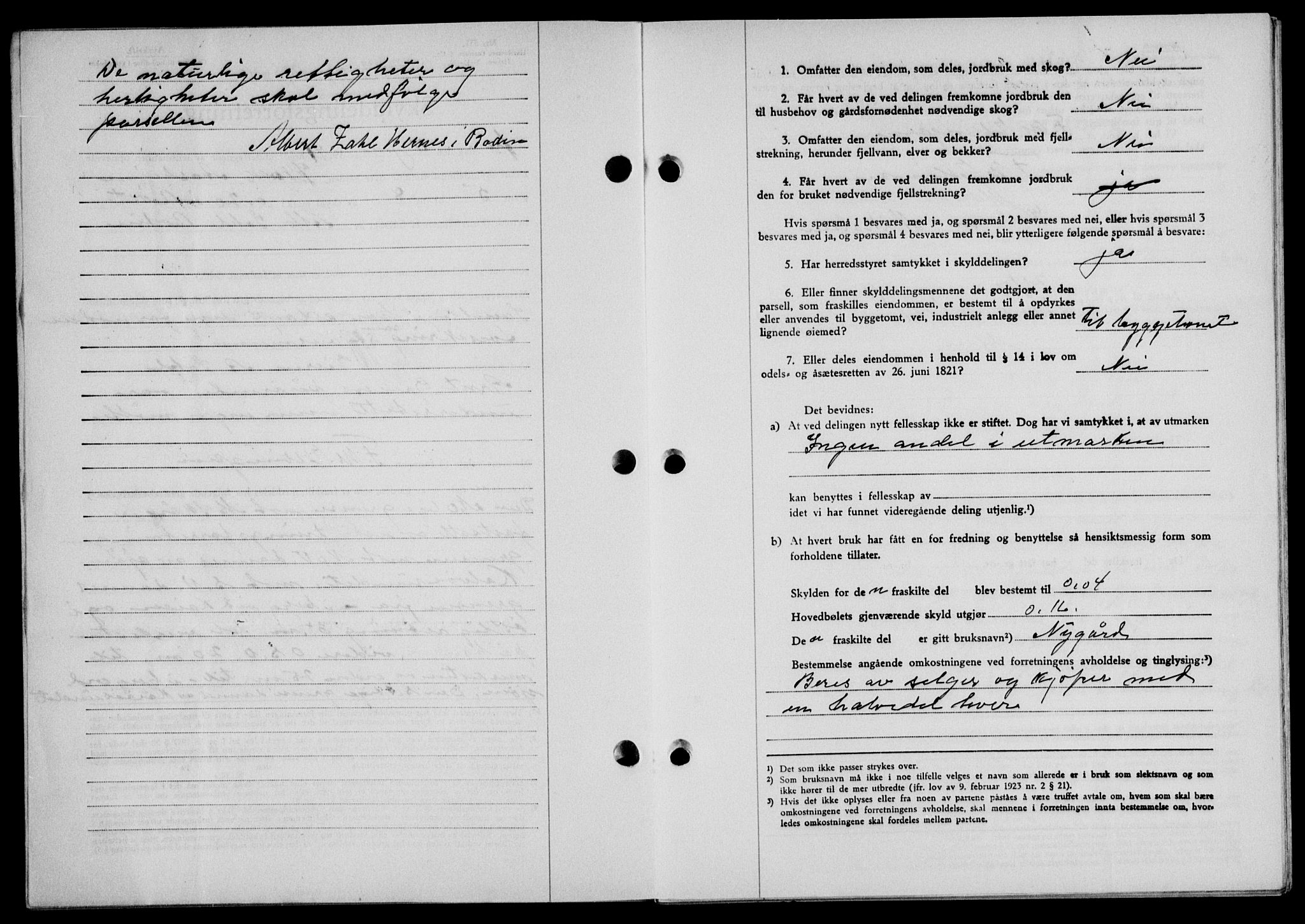Lofoten sorenskriveri, SAT/A-0017/1/2/2C/L0008a: Mortgage book no. 8a, 1940-1941, Diary no: : 1233/1941
