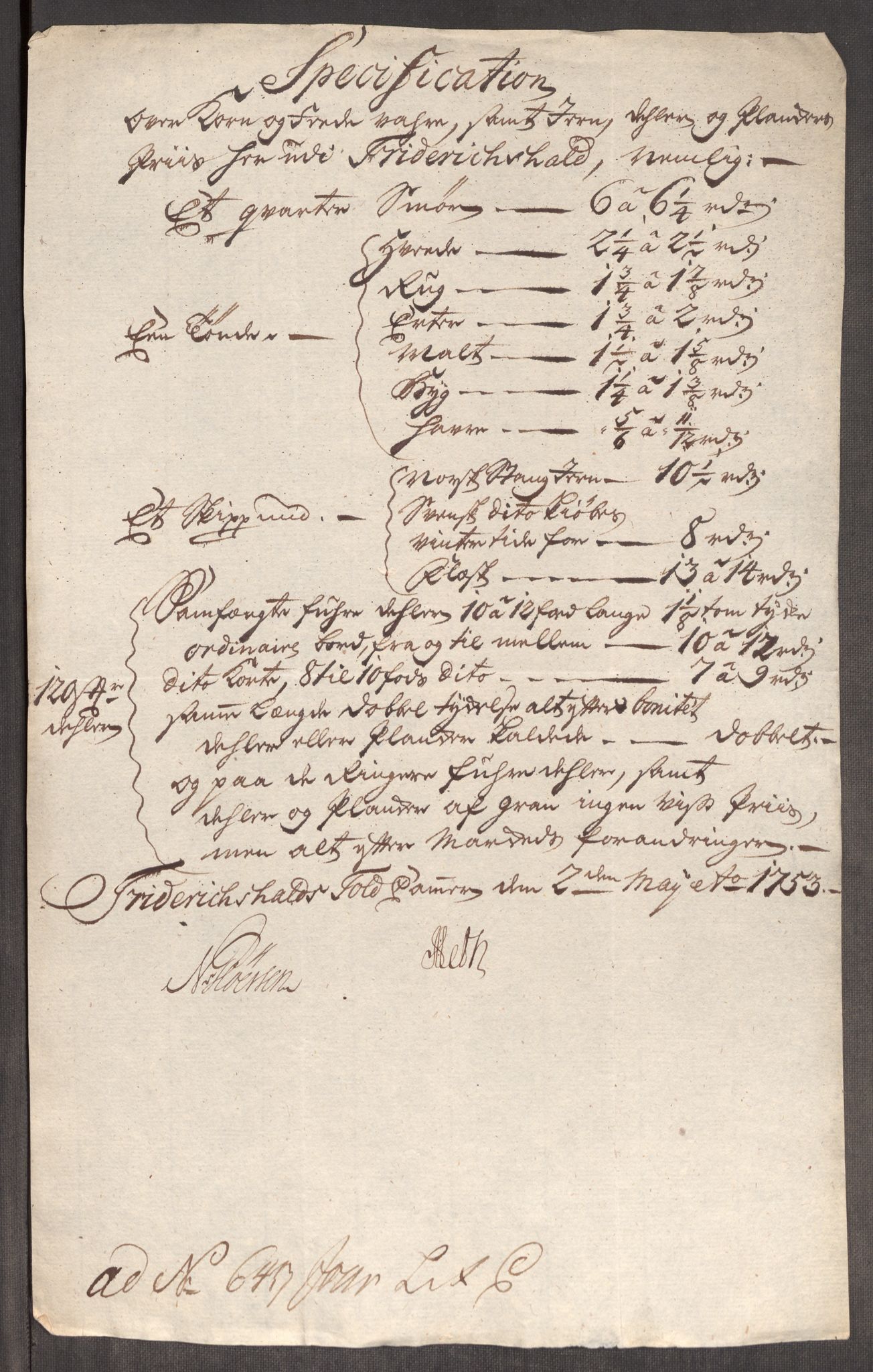 Rentekammeret inntil 1814, Realistisk ordnet avdeling, RA/EA-4070/Oe/L0005: [Ø1]: Priskuranter, 1753-1757, p. 9