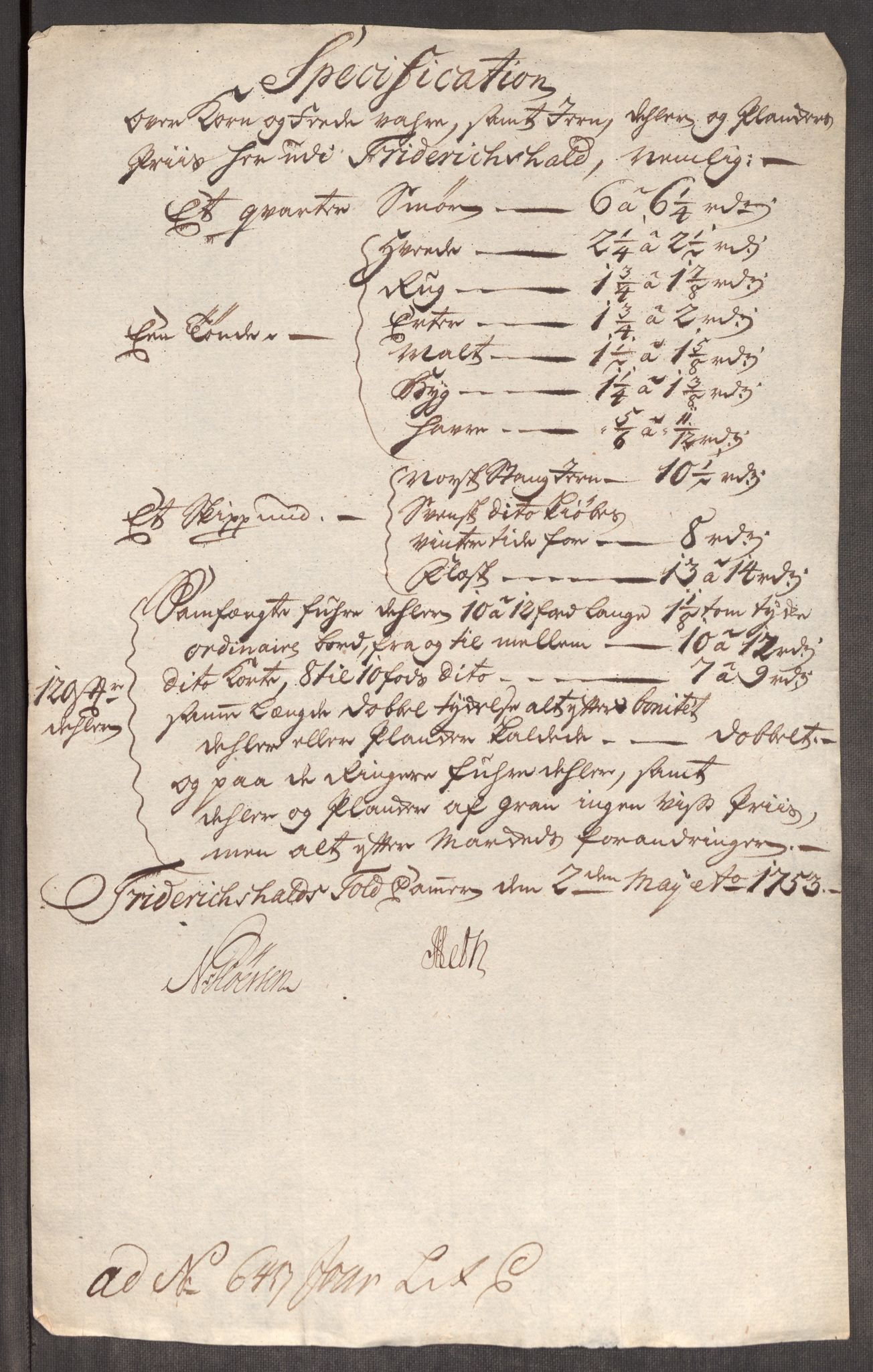 Rentekammeret inntil 1814, Realistisk ordnet avdeling, AV/RA-EA-4070/Oe/L0005: [Ø1]: Priskuranter, 1753-1757, p. 9