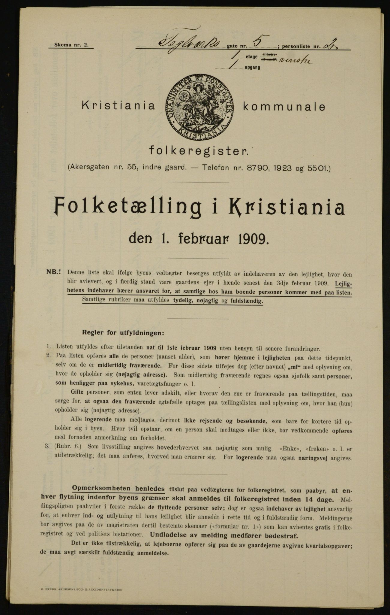 OBA, Municipal Census 1909 for Kristiania, 1909, p. 97297