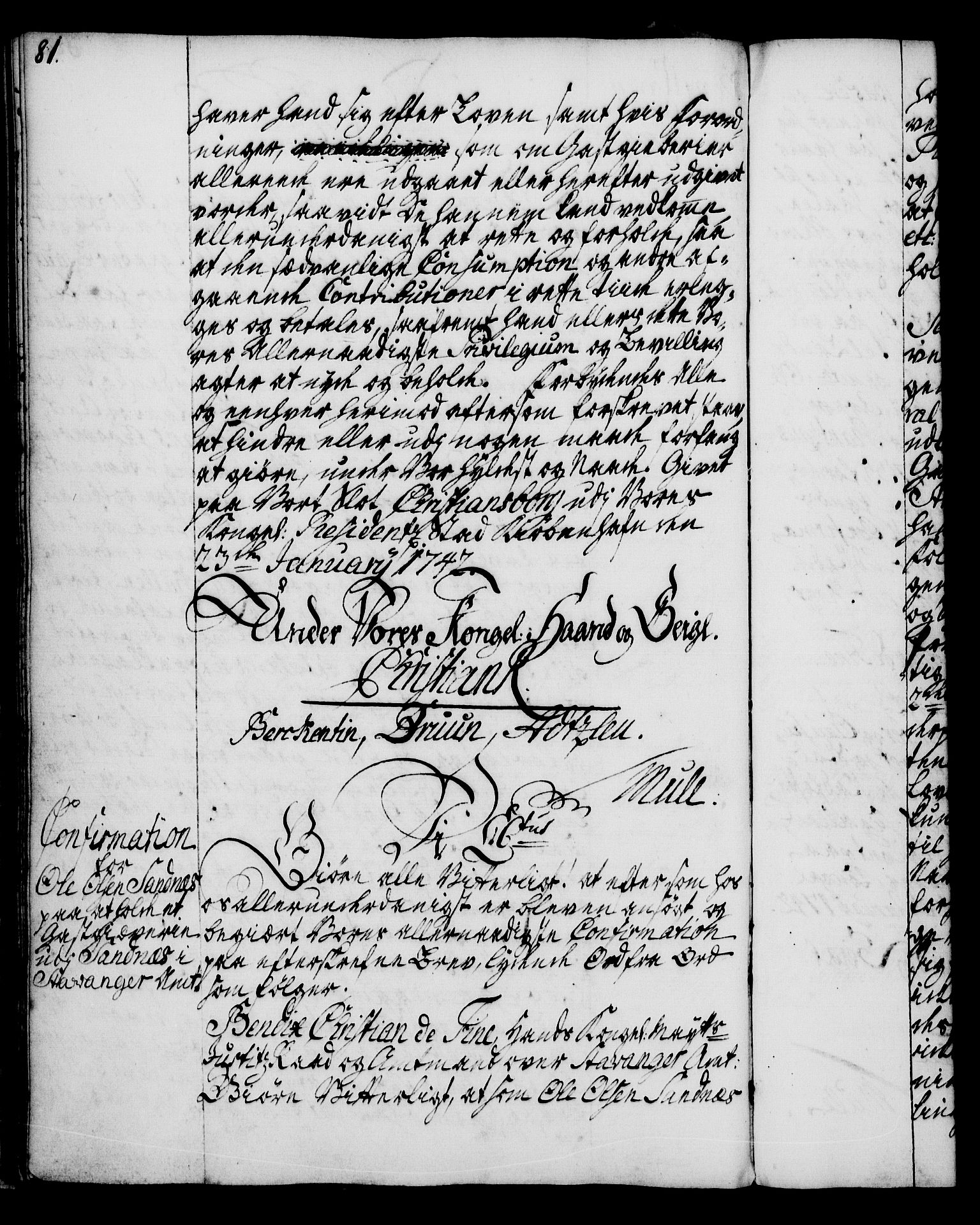 Rentekammeret, Kammerkanselliet, RA/EA-3111/G/Gg/Gga/L0005: Norsk ekspedisjonsprotokoll med register (merket RK 53.5), 1741-1749, p. 81