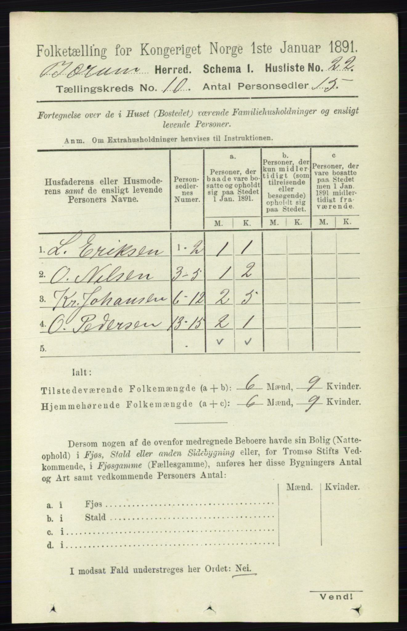 RA, 1891 census for 0219 Bærum, 1891, p. 6306