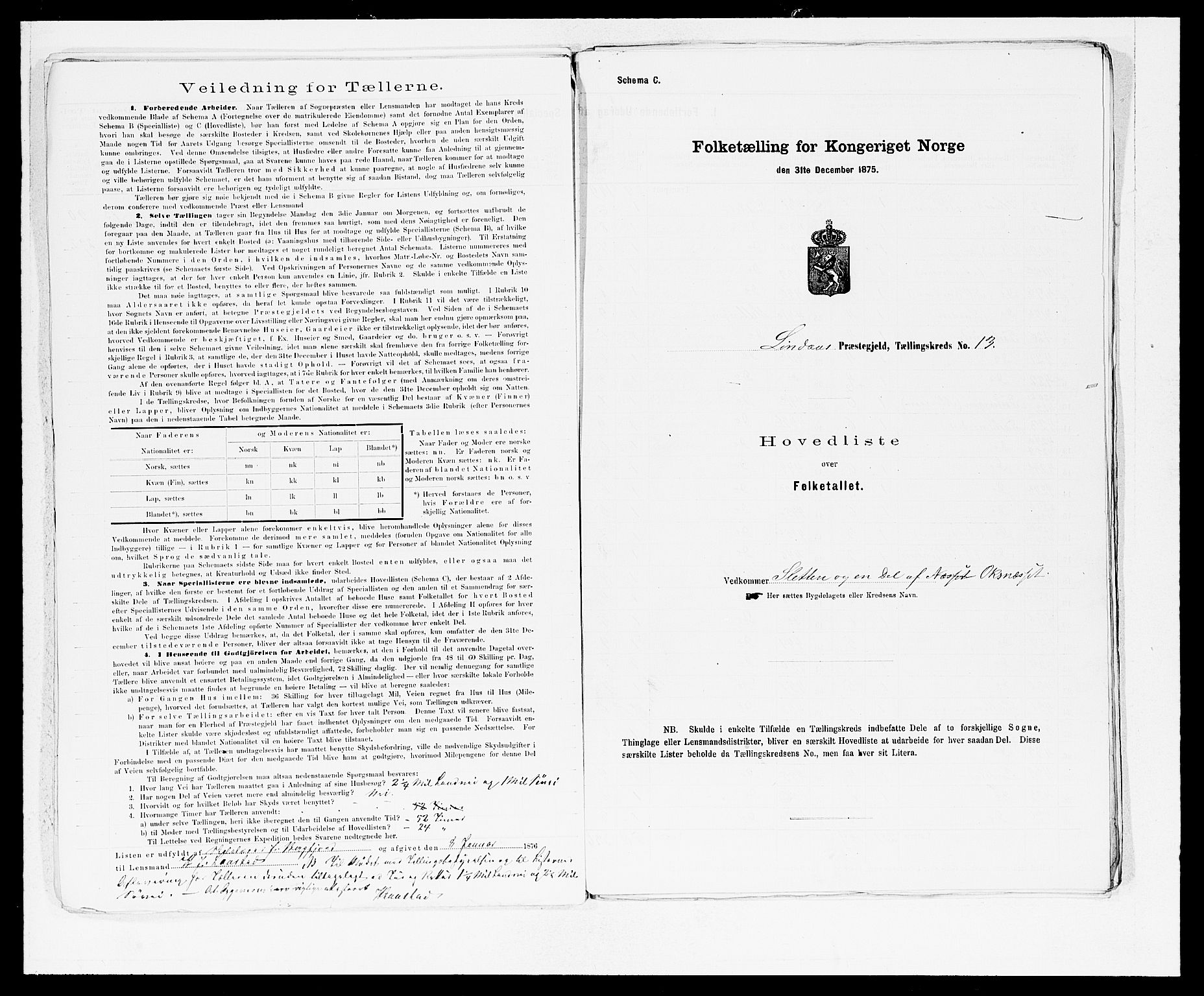 SAB, 1875 census for 1263P Lindås, 1875, p. 29