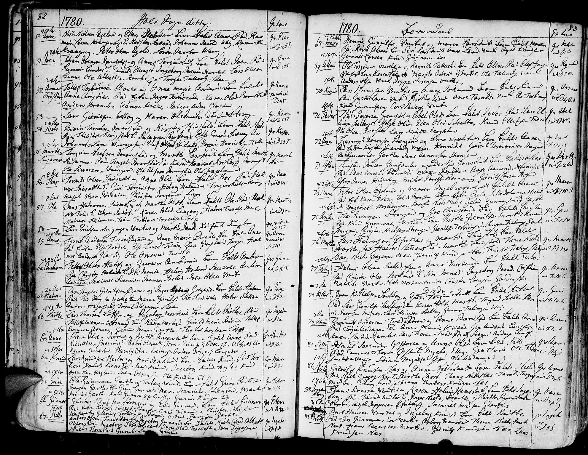 Holt sokneprestkontor, SAK/1111-0021/F/Fa/L0003: Parish register (official) no. A 3, 1765-1798, p. 82-83