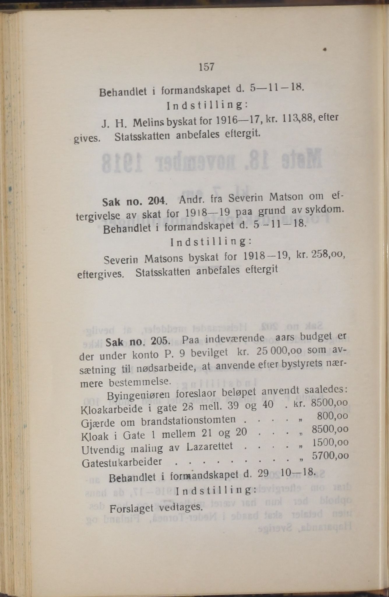 Narvik kommune. Formannskap , AIN/K-18050.150/A/Ab/L0008: Møtebok, 1918