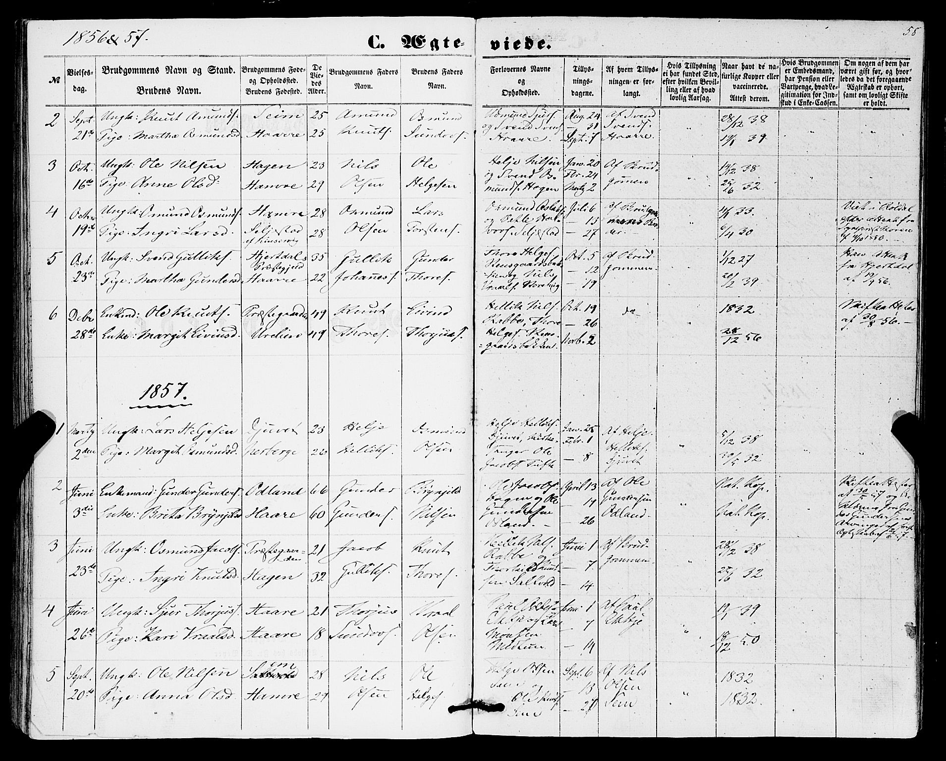 Røldal sokneprestembete, SAB/A-100247: Parish register (official) no. A 3, 1856-1870, p. 58