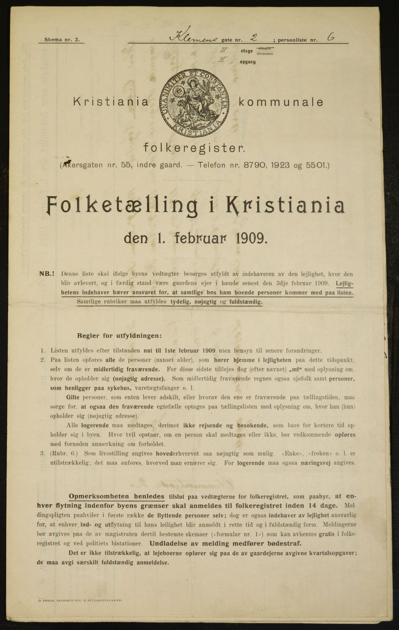 OBA, Municipal Census 1909 for Kristiania, 1909, p. 11577