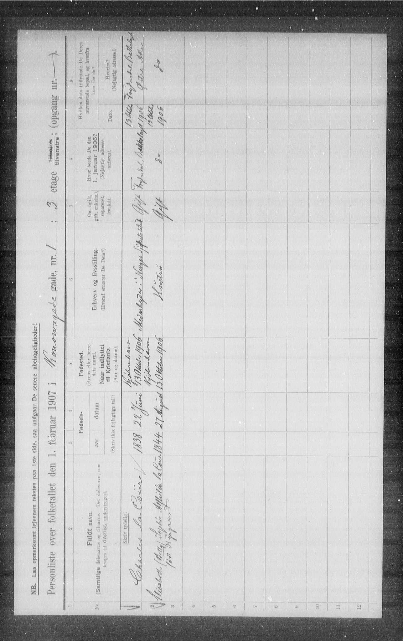 OBA, Municipal Census 1907 for Kristiania, 1907, p. 27010