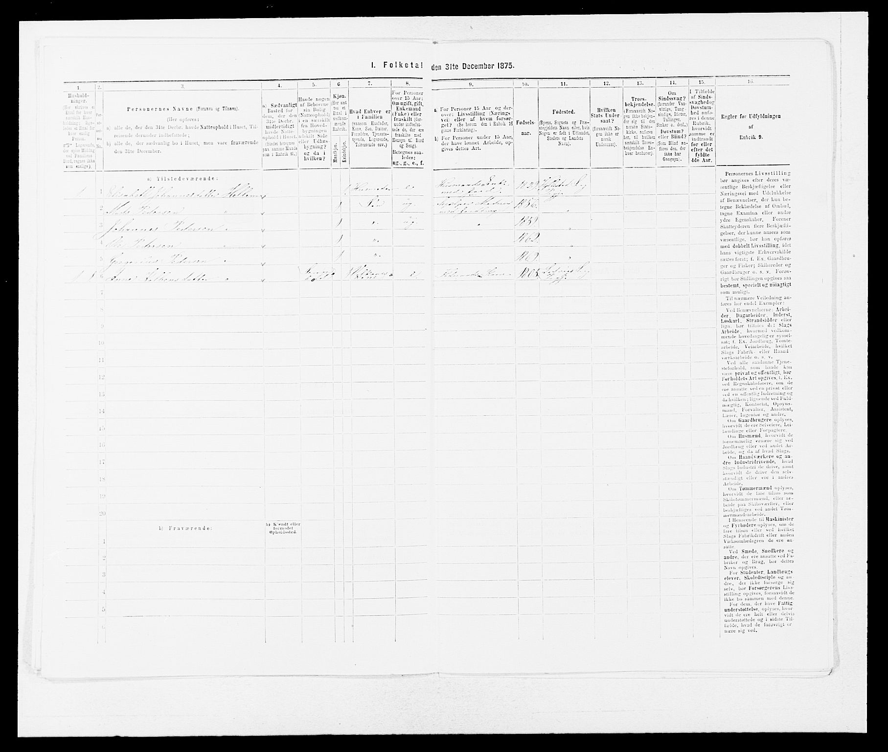 SAB, 1875 census for 1413P Hyllestad, 1875, p. 557