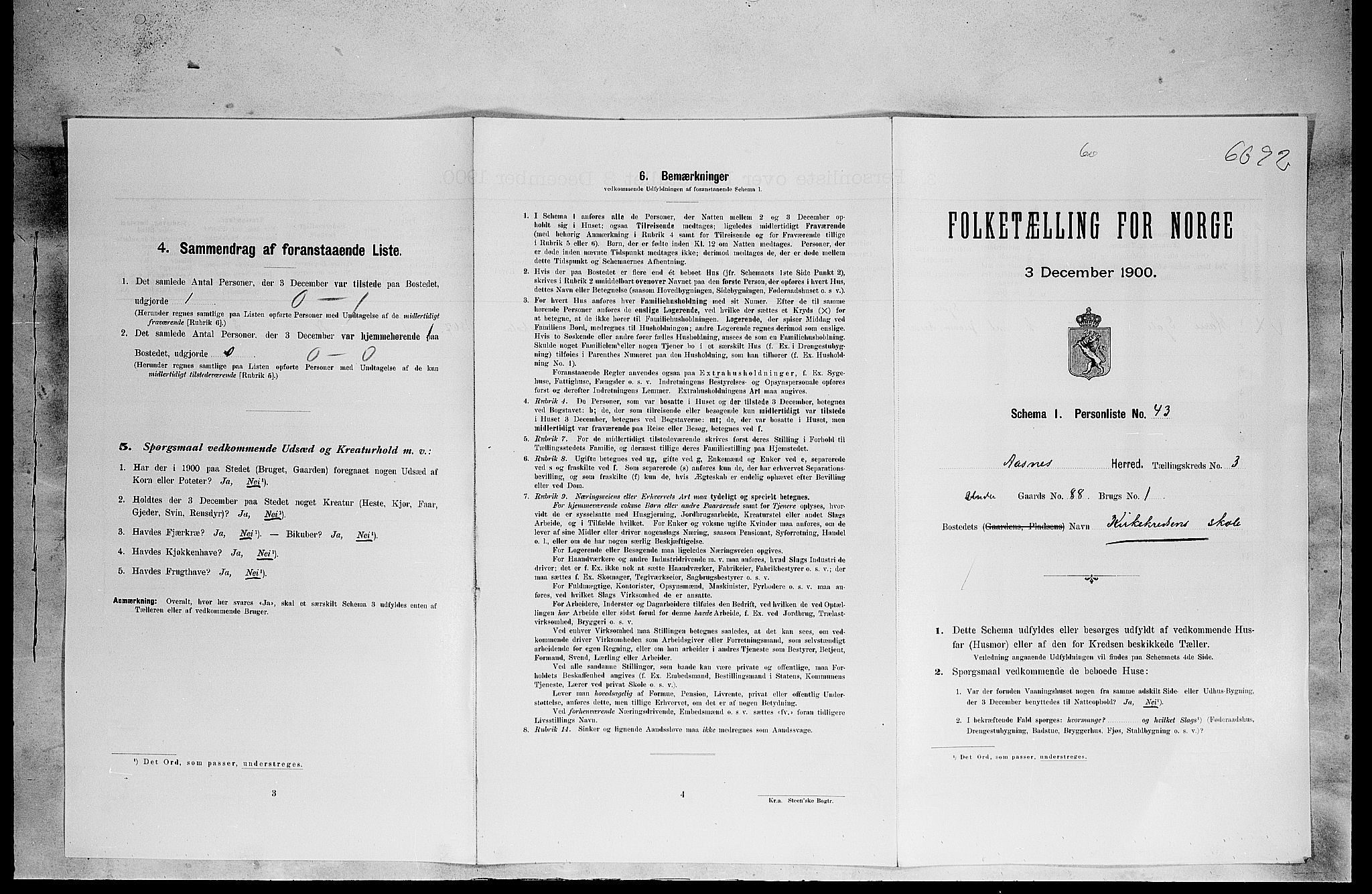 SAH, 1900 census for Åsnes, 1900, p. 504