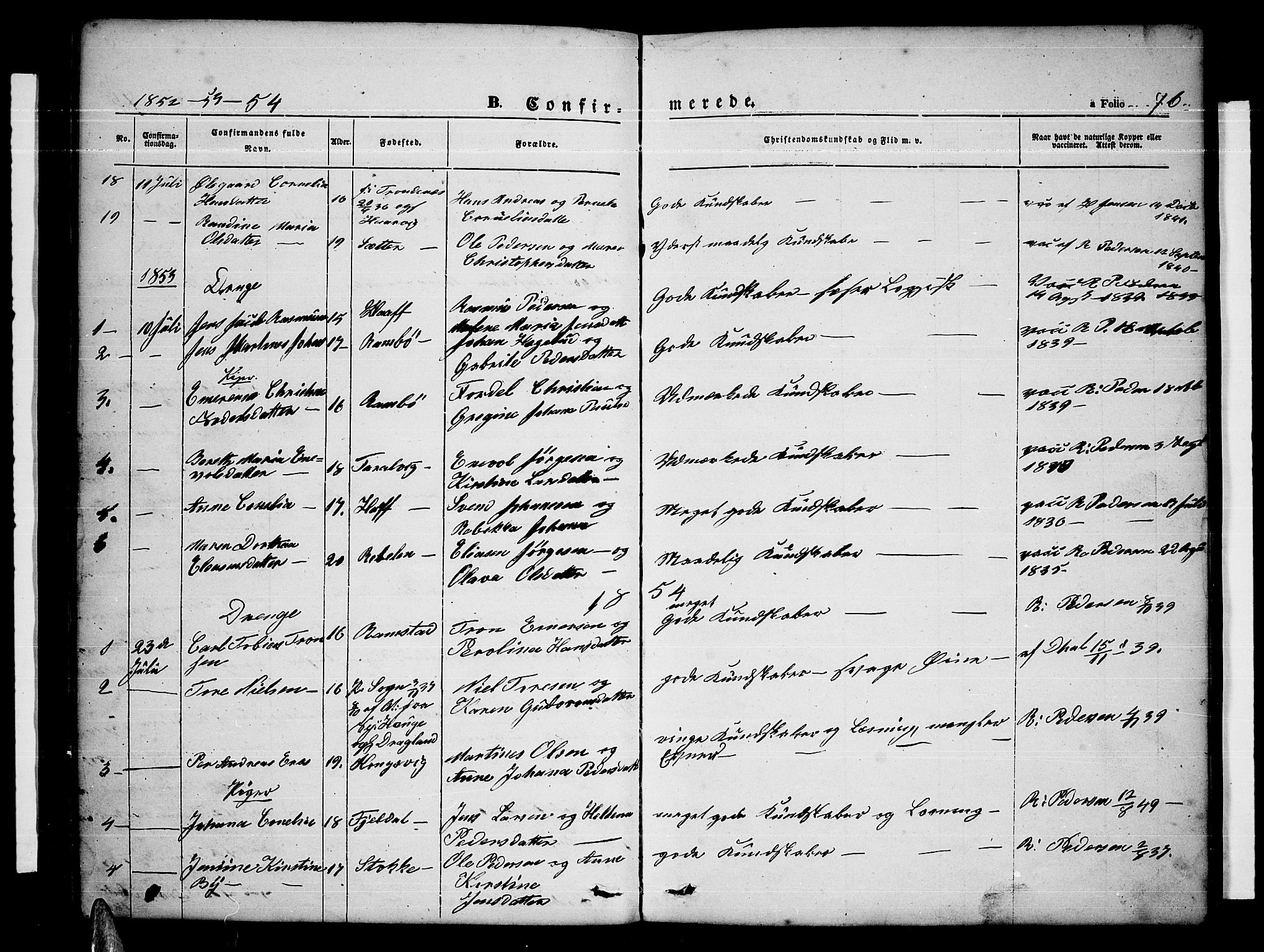 Ministerialprotokoller, klokkerbøker og fødselsregistre - Nordland, AV/SAT-A-1459/865/L0929: Parish register (copy) no. 865C01, 1840-1866, p. 76