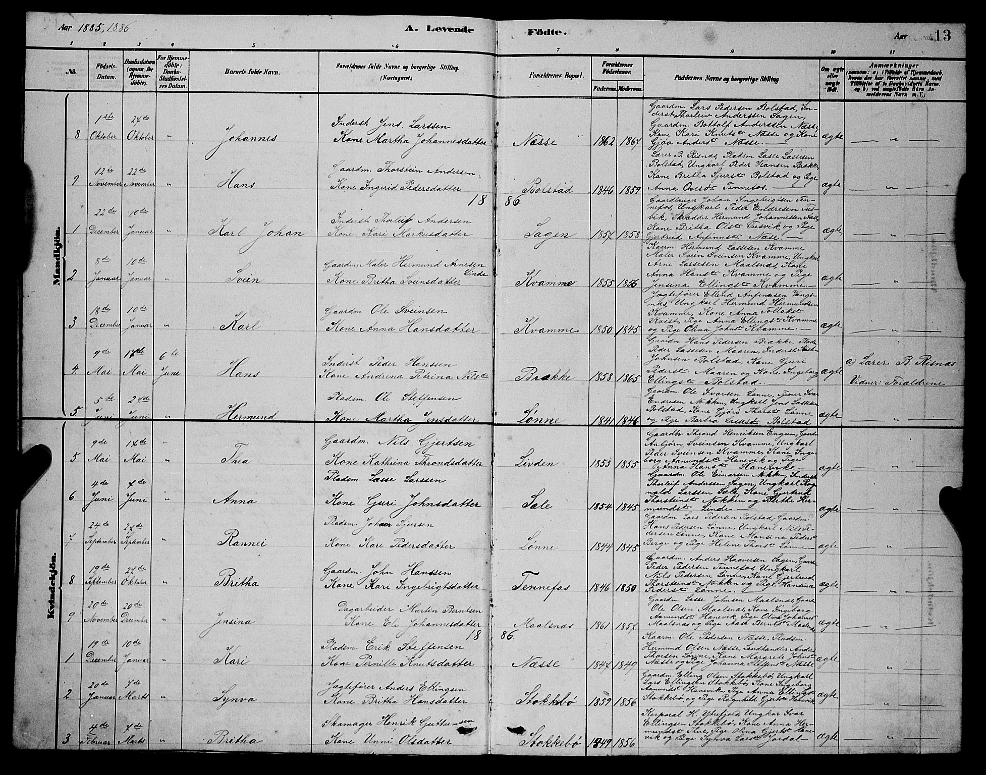 Balestrand sokneprestembete, SAB/A-79601/H/Hab/Habc/L0002: Parish register (copy) no. C 2, 1878-1895, p. 13