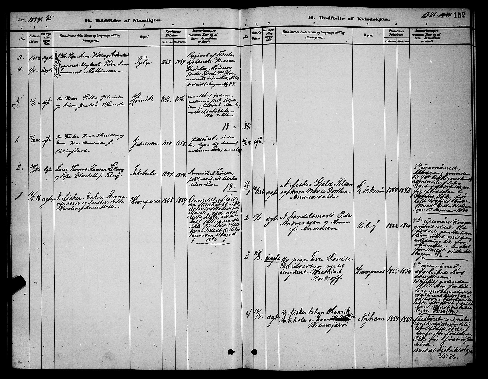 Vadsø sokneprestkontor, AV/SATØ-S-1325/H/Hb/L0003klokker: Parish register (copy) no. 3, 1881-1901, p. 152