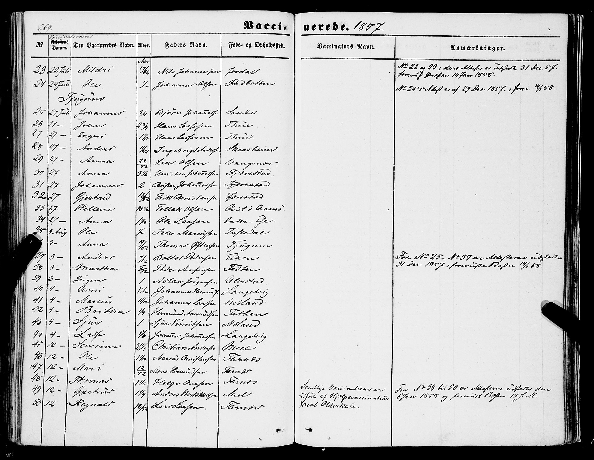 Balestrand sokneprestembete, AV/SAB-A-79601/H/Haa/Haaa/L0002: Parish register (official) no. A 2, 1847-1866, p. 269