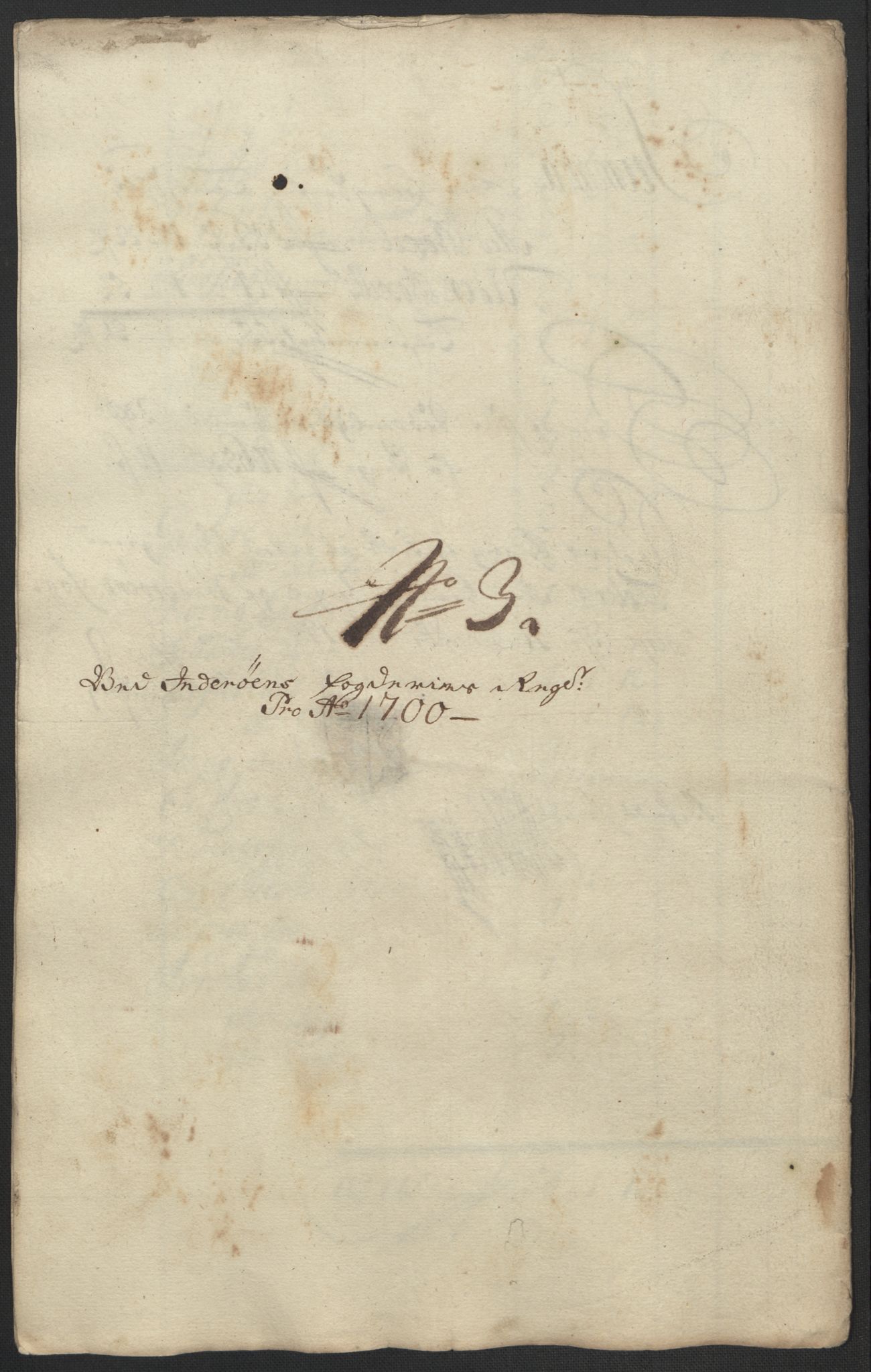 Rentekammeret inntil 1814, Reviderte regnskaper, Fogderegnskap, RA/EA-4092/R63/L4311: Fogderegnskap Inderøy, 1700, p. 79
