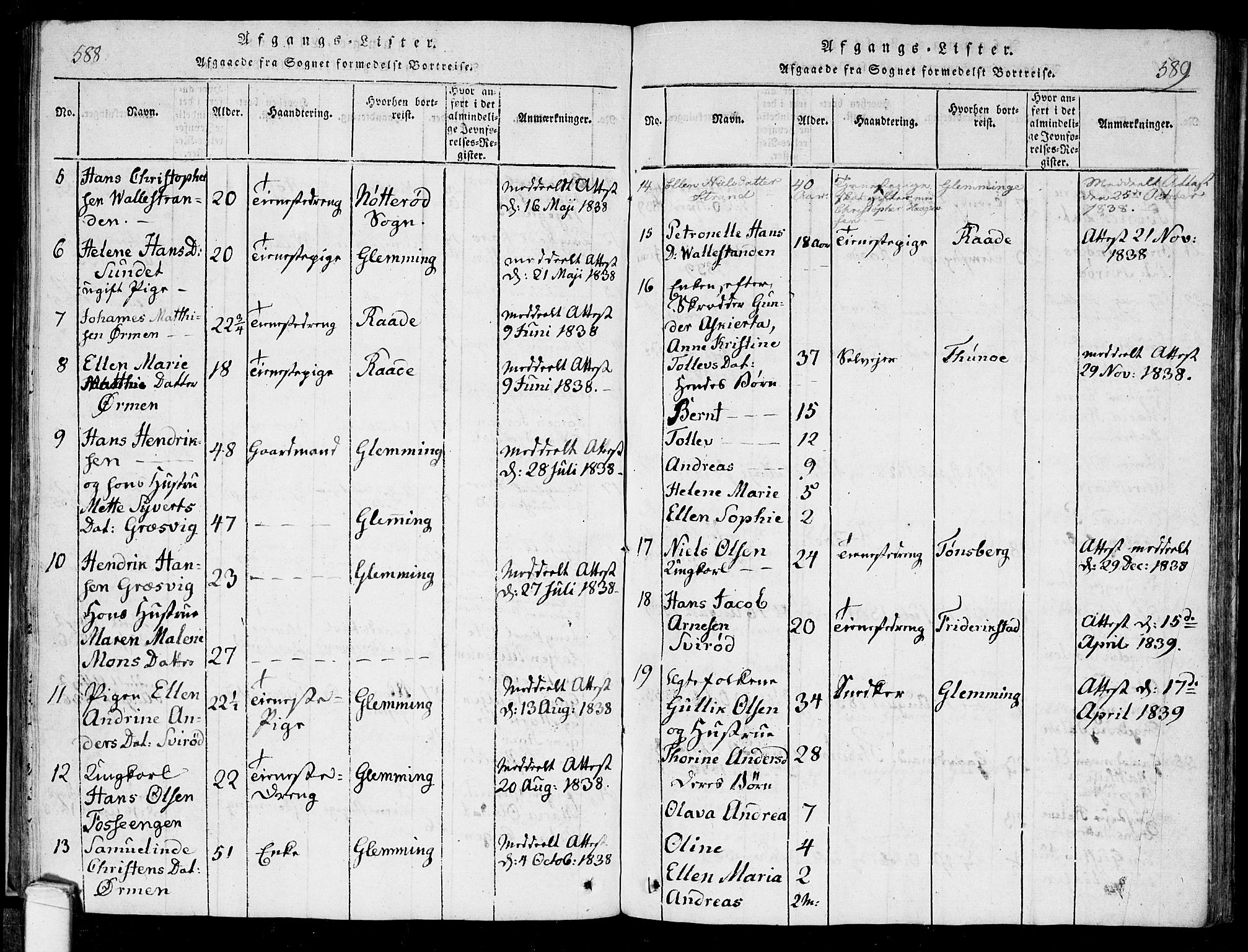 Onsøy prestekontor Kirkebøker, SAO/A-10914/F/Fa/L0002: Parish register (official) no. I 2, 1814-1840, p. 588-589