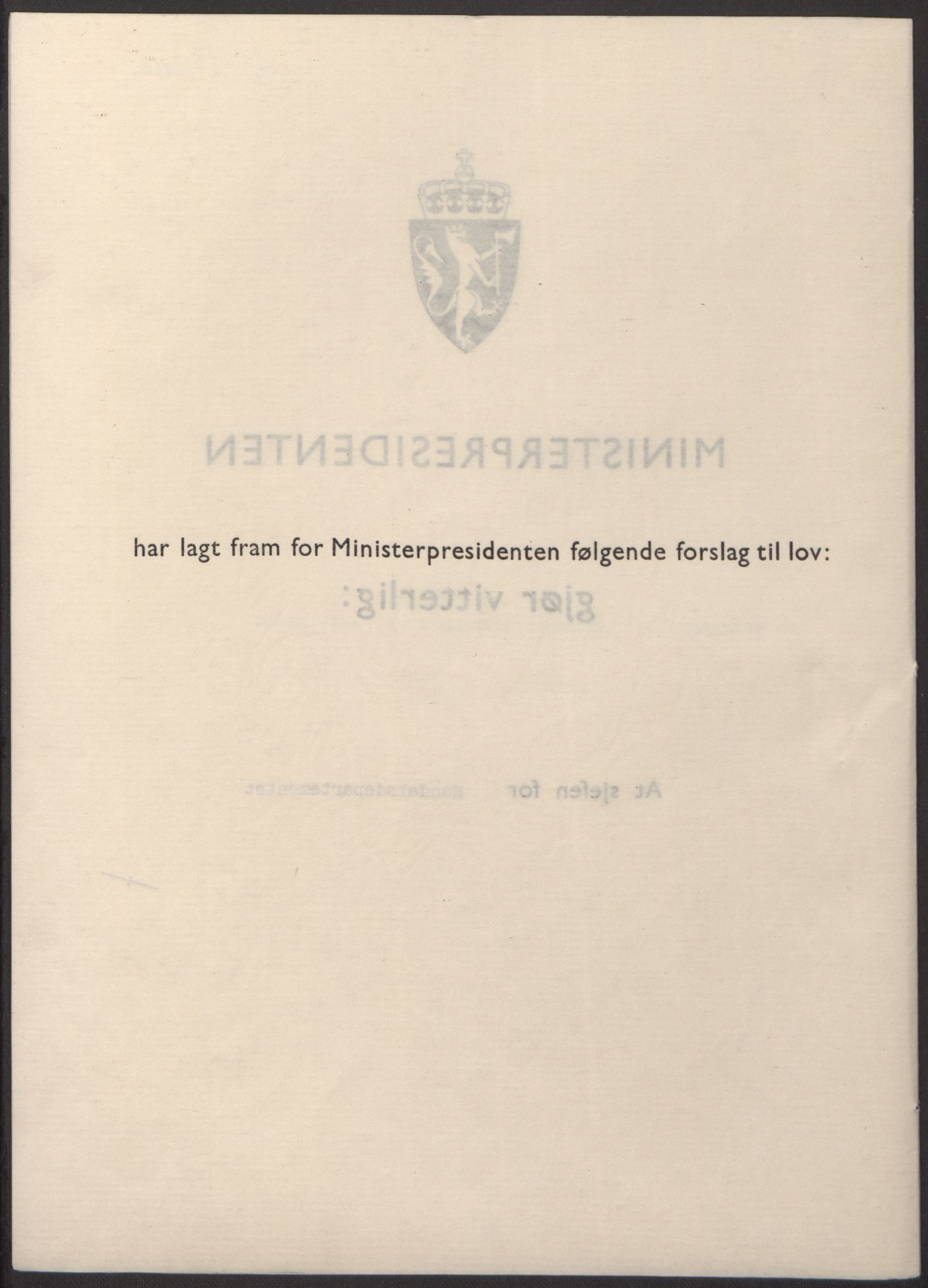 NS-administrasjonen 1940-1945 (Statsrådsekretariatet, de kommisariske statsråder mm), AV/RA-S-4279/D/Db/L0098: Lover II, 1942, p. 189