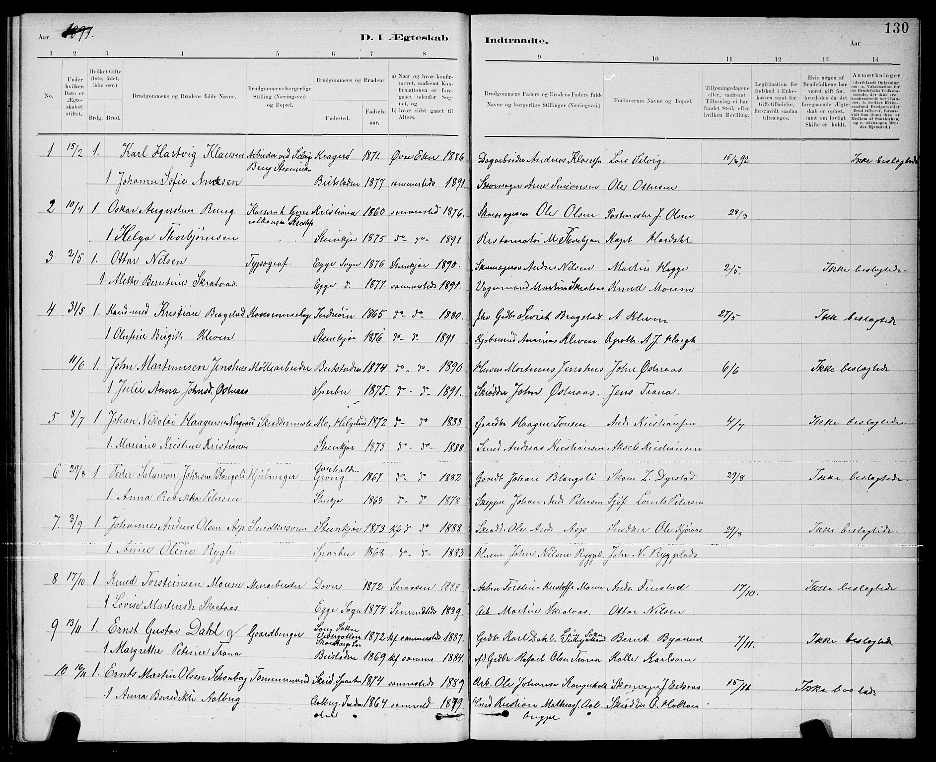 Ministerialprotokoller, klokkerbøker og fødselsregistre - Nord-Trøndelag, SAT/A-1458/739/L0374: Parish register (copy) no. 739C02, 1883-1898, p. 130