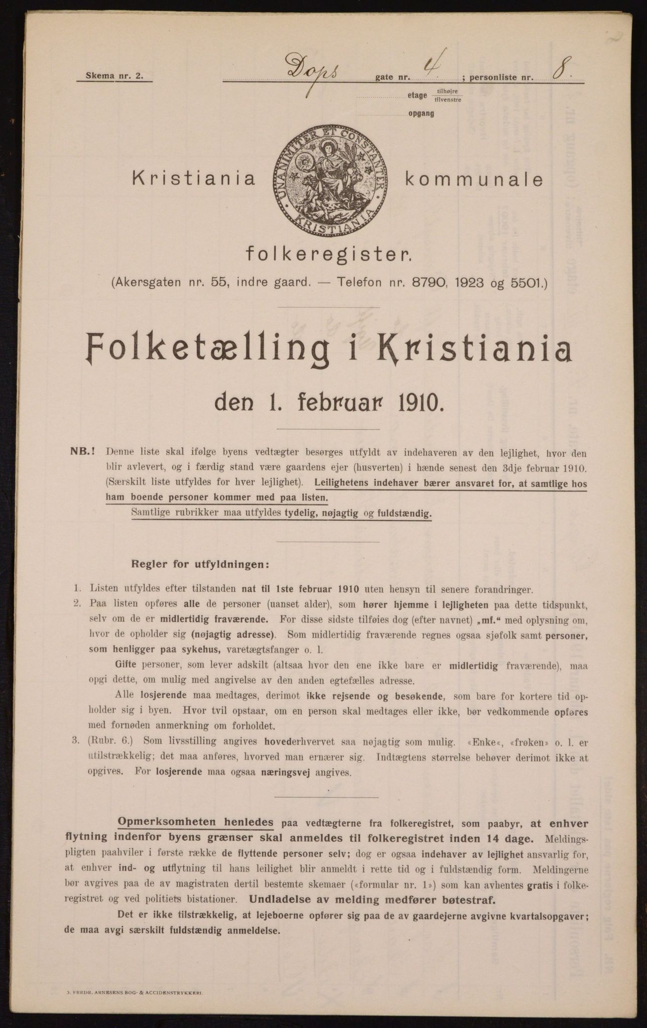 OBA, Municipal Census 1910 for Kristiania, 1910, p. 15192