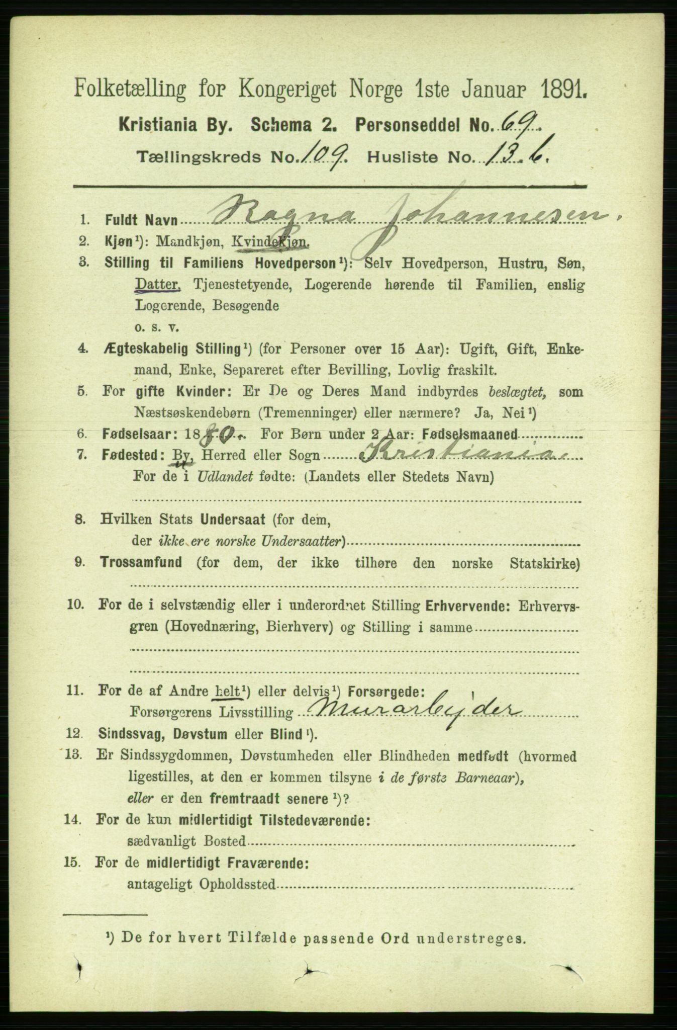 RA, 1891 census for 0301 Kristiania, 1891, p. 56768